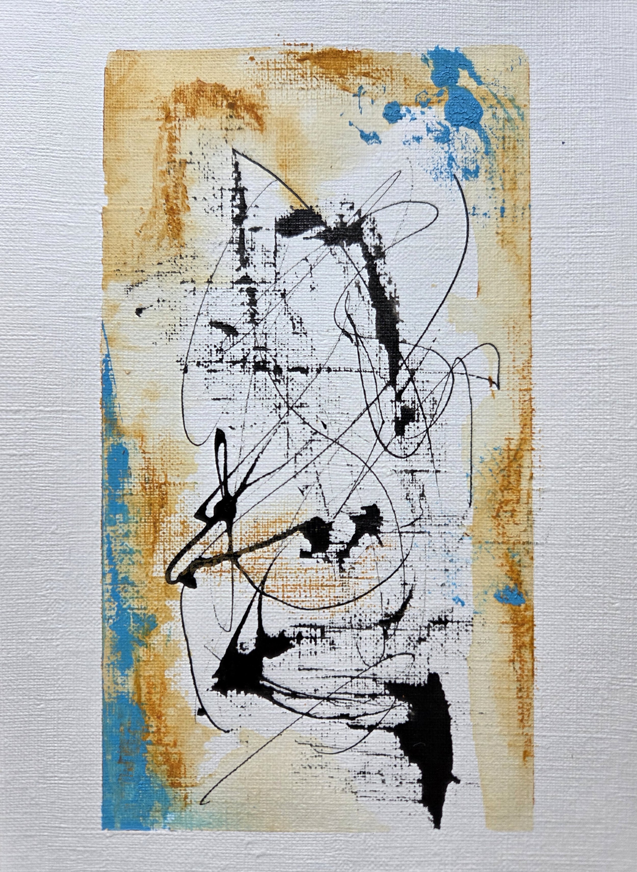 Mr. Magoogal Sings Tosca - 8.5 x 5.5, Mixed Media (acrylic, ink, oil pastels) on oil and acrylic paper, 2026