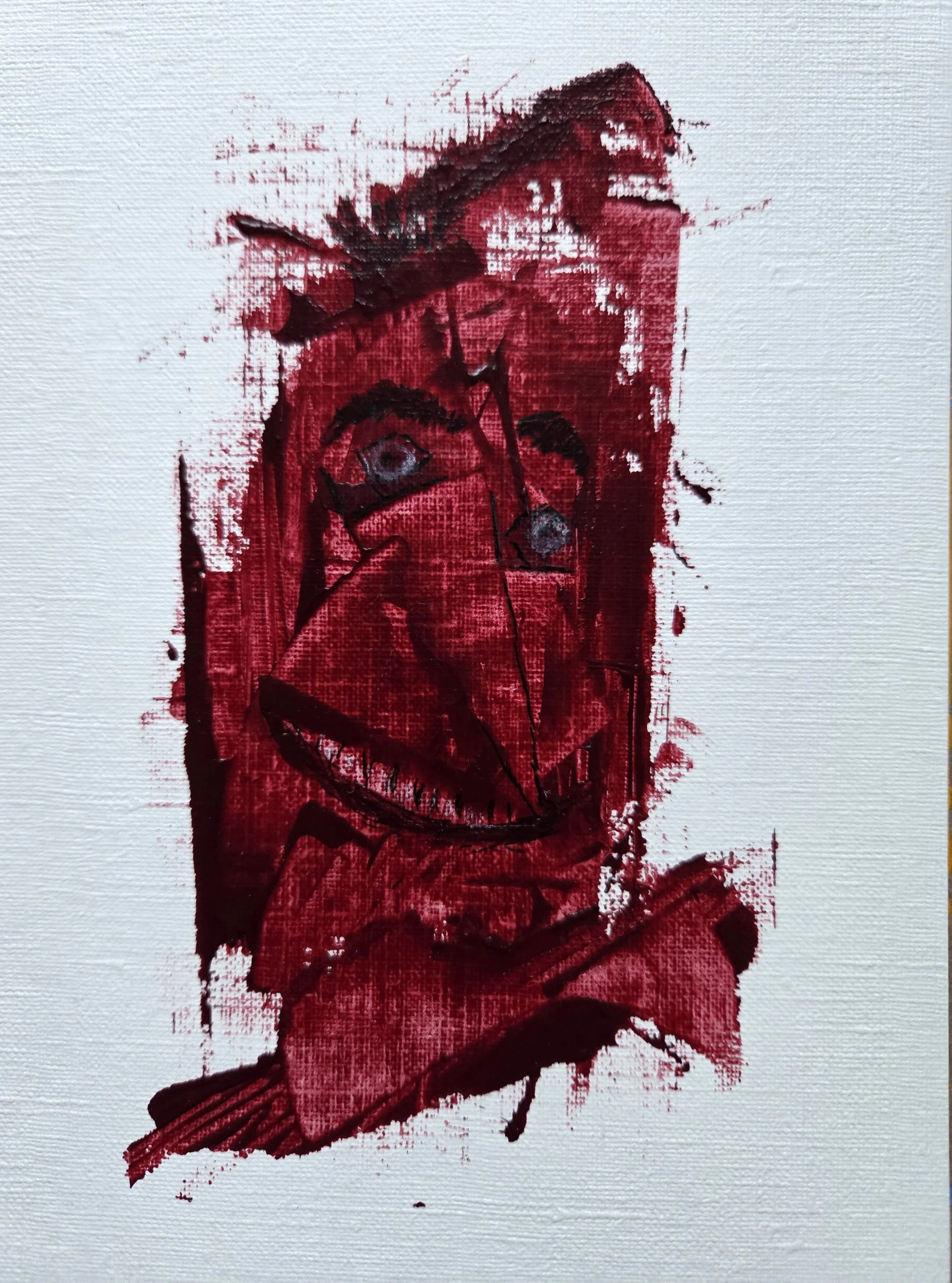 The Great Pretender - 8.5 x 5.5, acrylic, ink and charcoal pencils on oil and acrylic paper