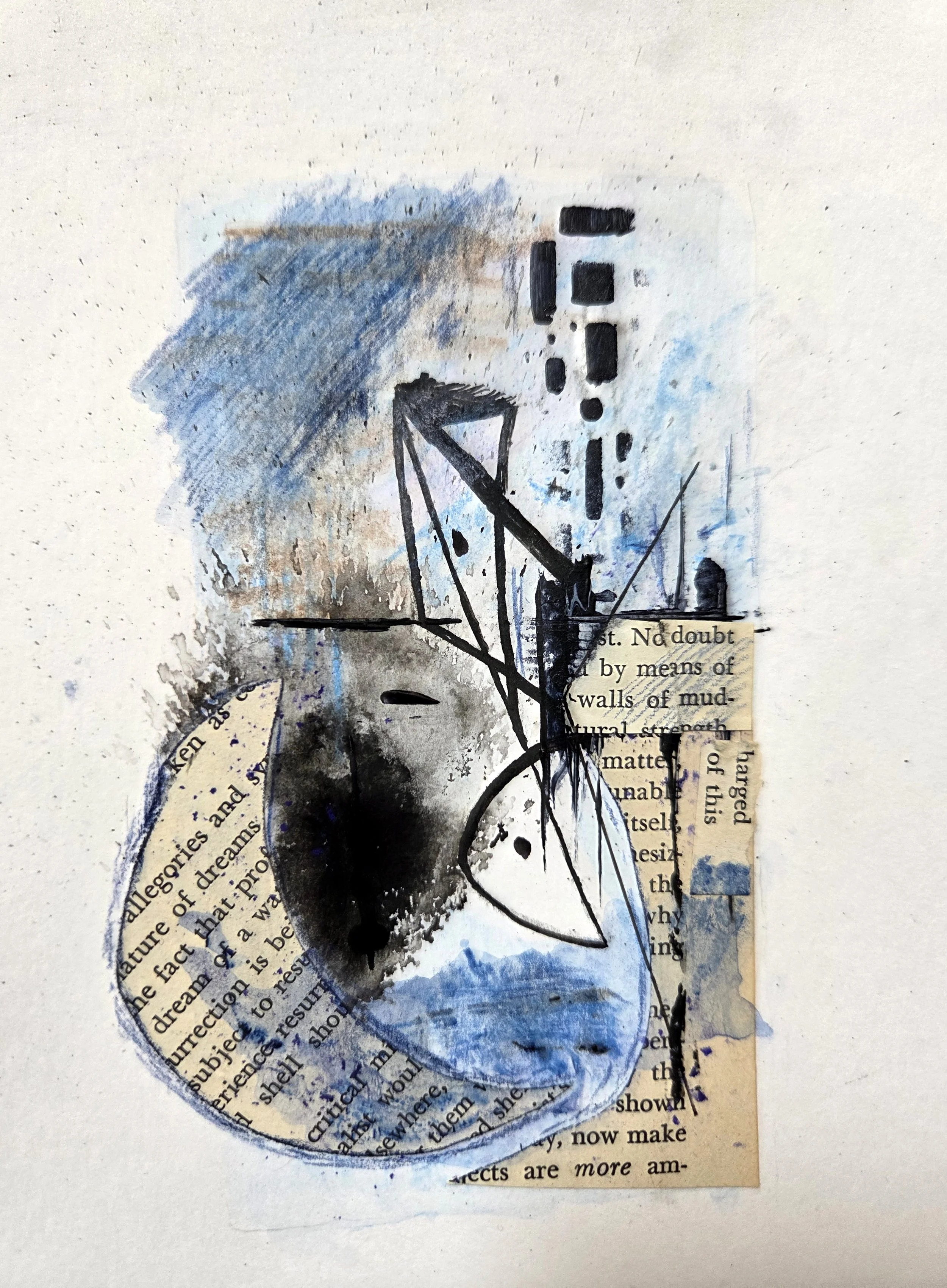 The Nature of Dreams - 8 x 6, Mixed Media (ink, watercolor pencils, acrylic, text on paper) on mixed media paper, 2026