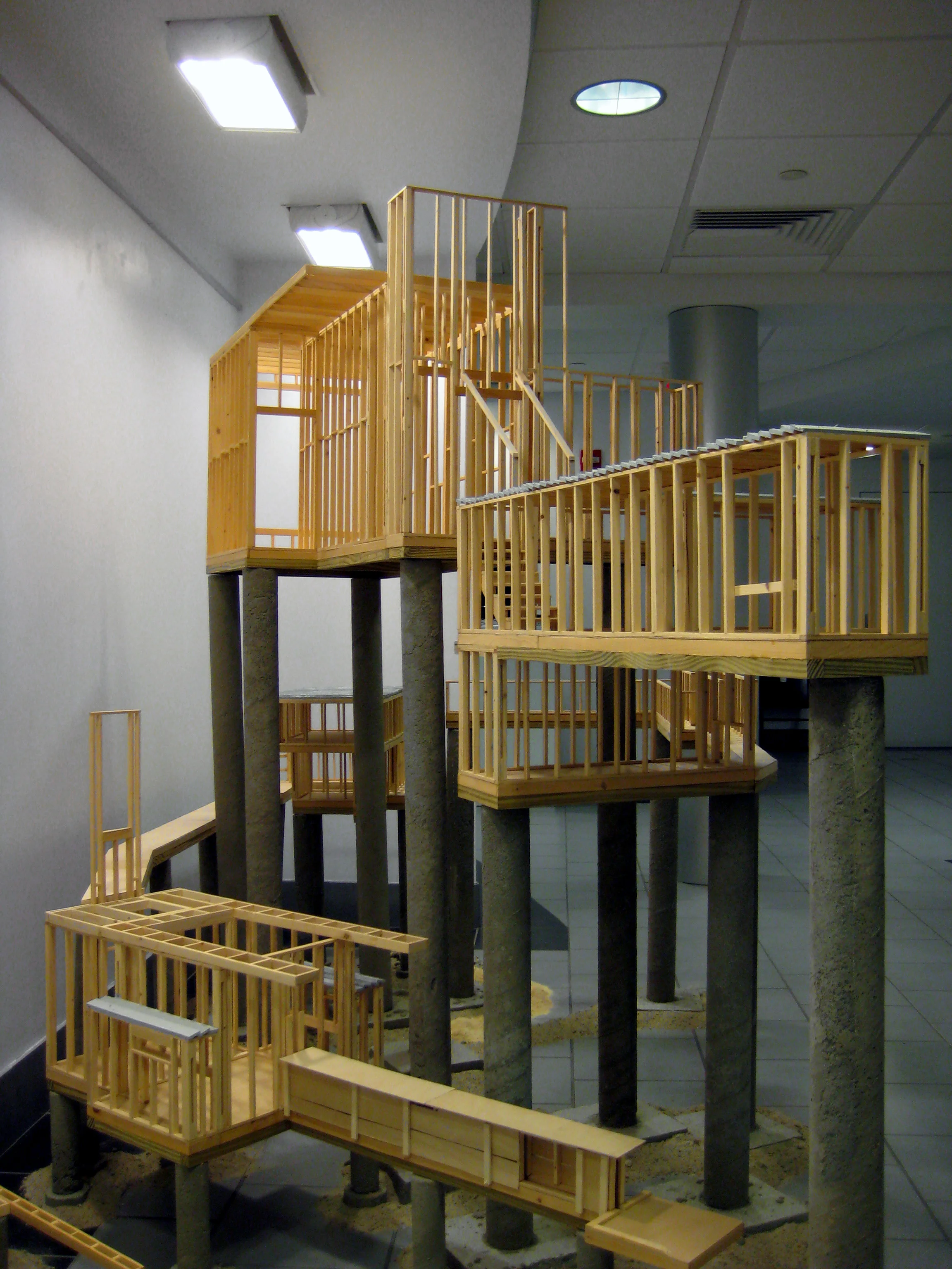  Version 2: 2009 Wood, cast concrete, steel wire, gravel, sand, sawdust and acrylic. 6 x 12 x 6' 