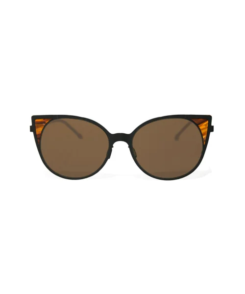 Volterre DUNES Black/Brown Metal Cateye Round Sunglasses Volterre DUNES Black/Tortoise Metal Cateye Round Sunglasses  main image 2