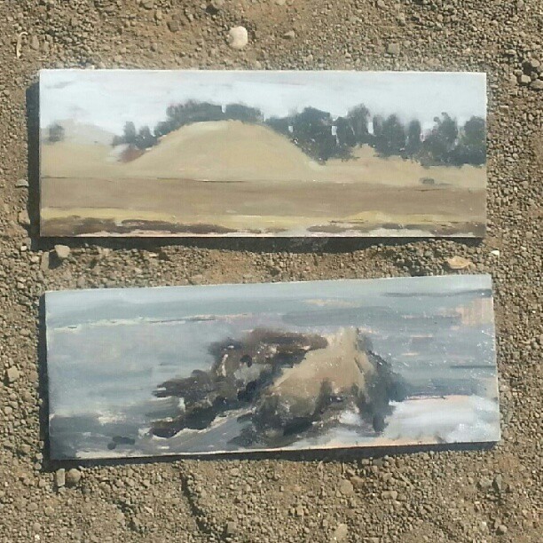 Plein air #5 &amp; 6. I did the Top one then turned around in the exact same spot and did the second one. Hwy 1 ca.