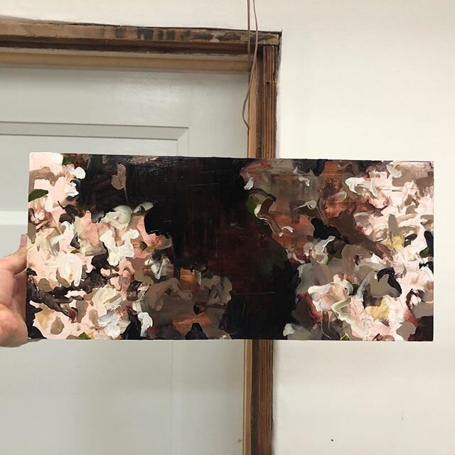 Apple blossom beginnings. I&rsquo;m trying to push things a little further into abstraction. What really convinces our mind that what we see is real? Paint of course is real, and I always want my paintings to look like paint. But ideas are real too. 