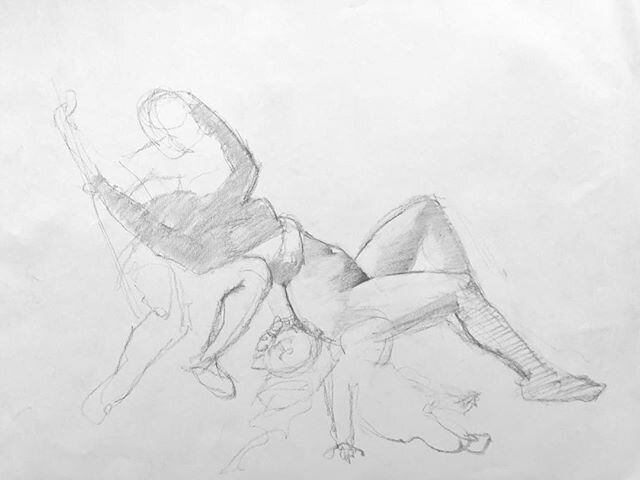 In progress drawing from Poussin.