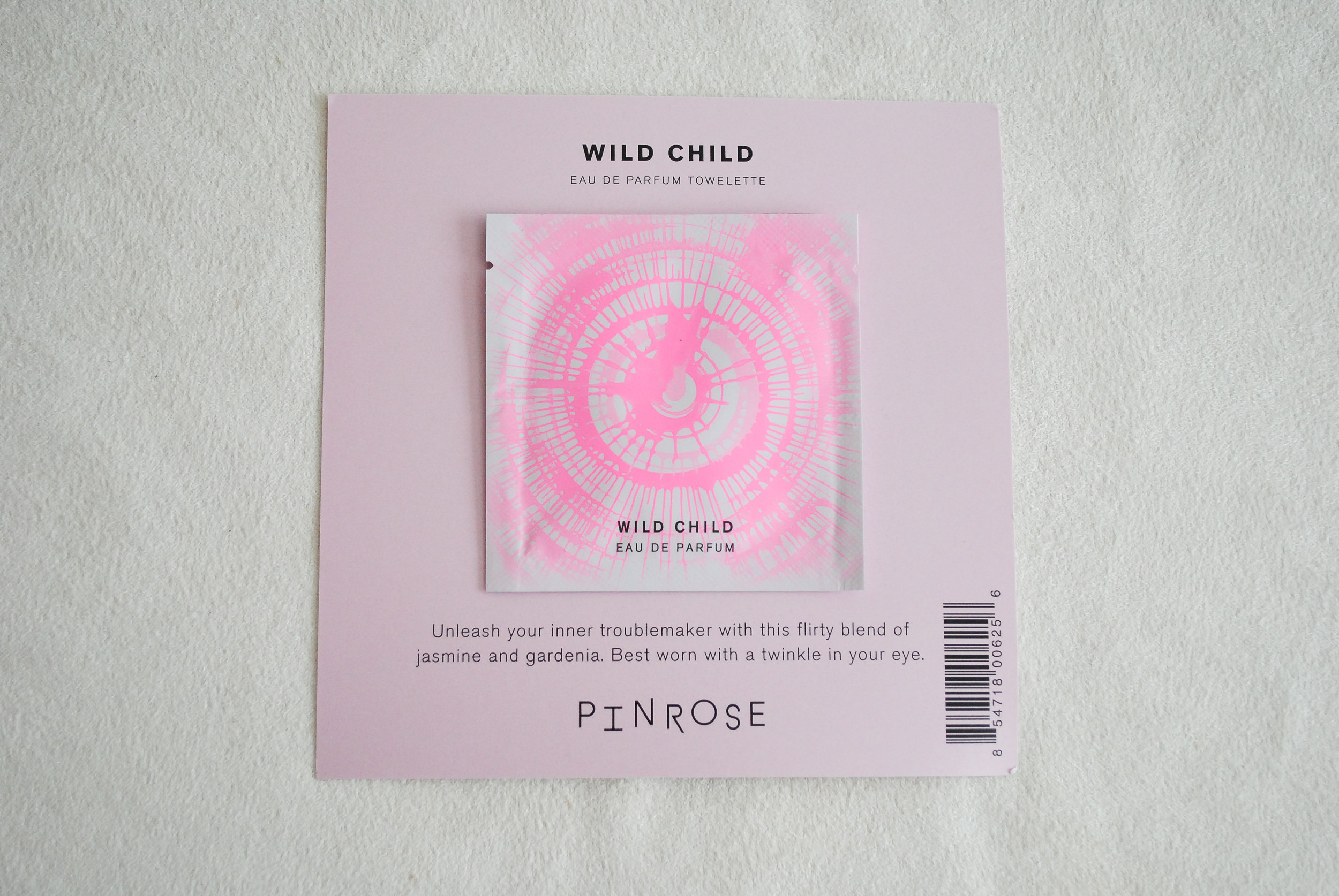 PINROSE Wild Child Perfume What it claims to do: Confident and exuberant, this scent mixes florals with vanilla and amber in a unique wipe format for on the go application. I am probably the most picky girl when it comes to fragrance as you all know. However, this scent it so beautiful and a perfect harmony of light and romantic! The wipe format is also perfect for on the go whether after the gym or traveling!
