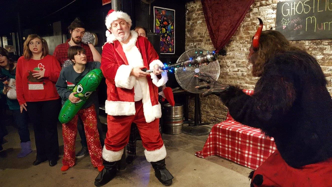 Chad Wise (center) as Chet in Ghostlight's 2016 production of "Krampus!"