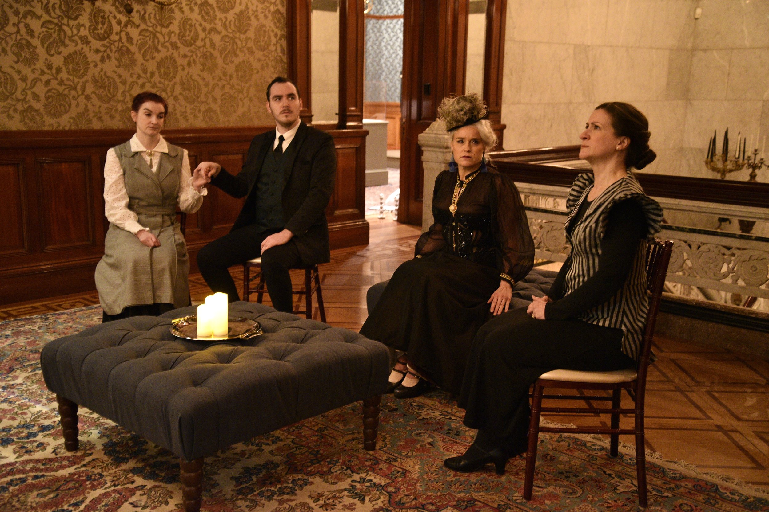   The Spirit Bride  was part of Ghostlight Ensemble’s   Holiday Spirits   ,  written by Maria Burnham, and took place at the Driehaus Museum on Thursday, December 11 and Friday, December 12, 2025. (Photos by Maria Burnham) 