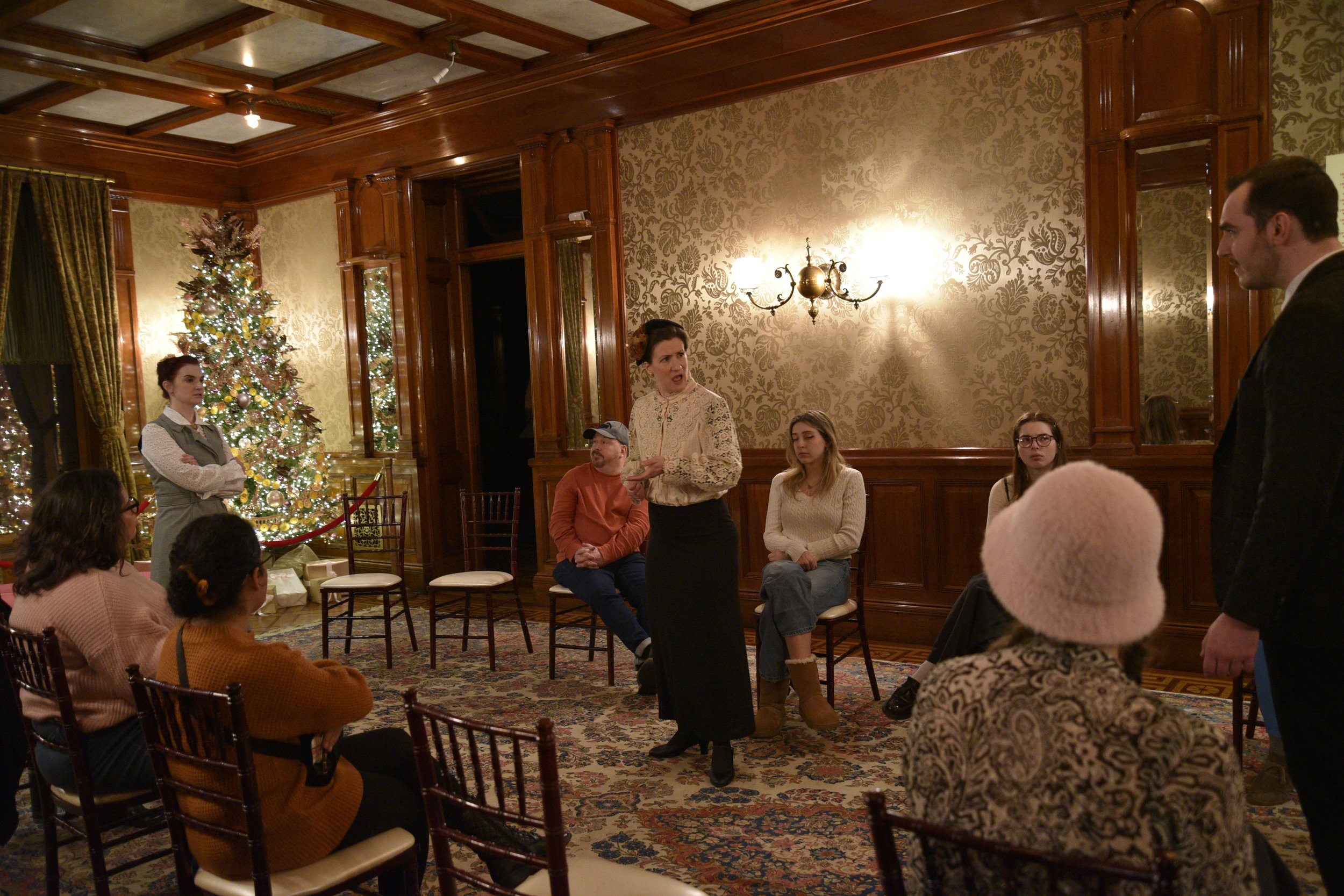   The Spirit Bride  was part of Ghostlight Ensemble’s   Holiday Spirits   ,  written by Maria Burnham, and took place at the Driehaus Museum on Thursday, December 11 and Friday, December 12, 2025. (Photos by Maria Burnham) 