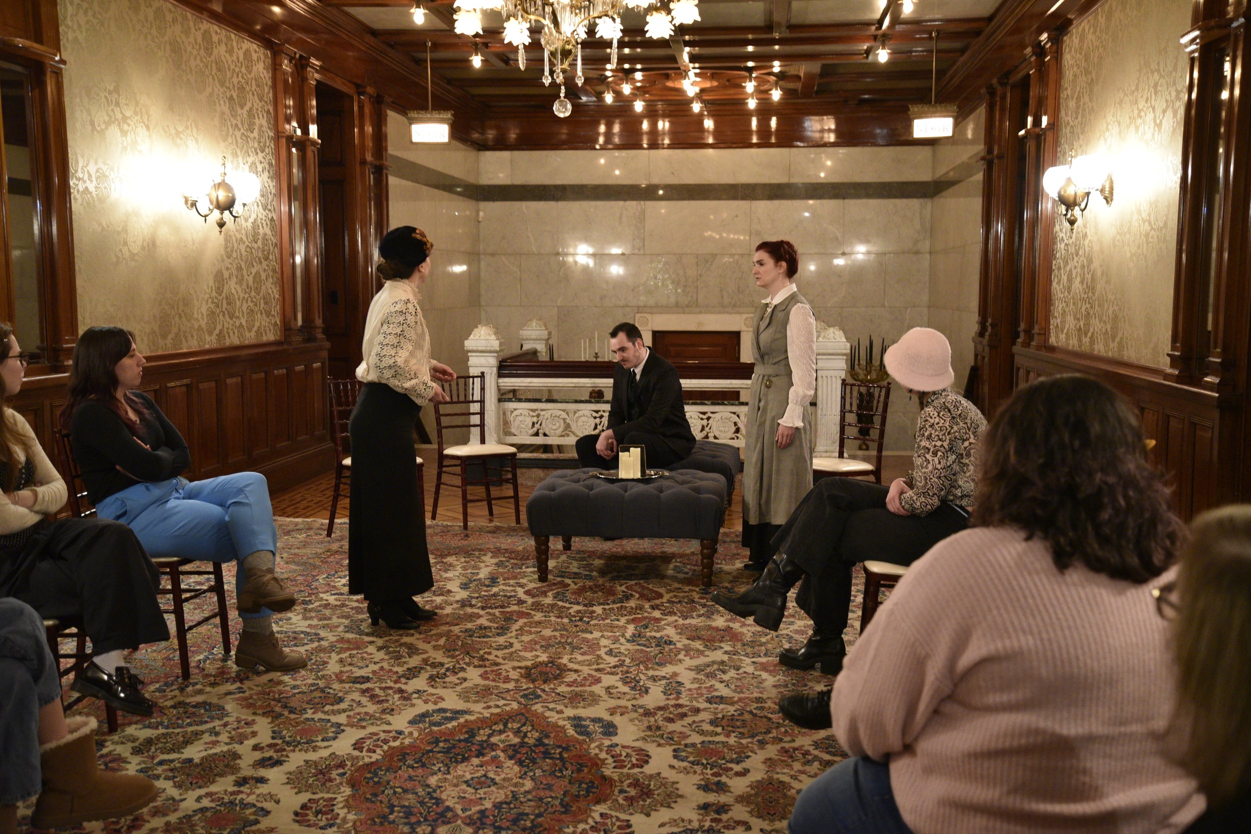  The Spirit Bride  was part of Ghostlight Ensemble’s   Holiday Spirits   ,  written by Maria Burnham, and took place at the Driehaus Museum on Thursday, December 11 and Friday, December 12, 2025. (Photos by Maria Burnham) 