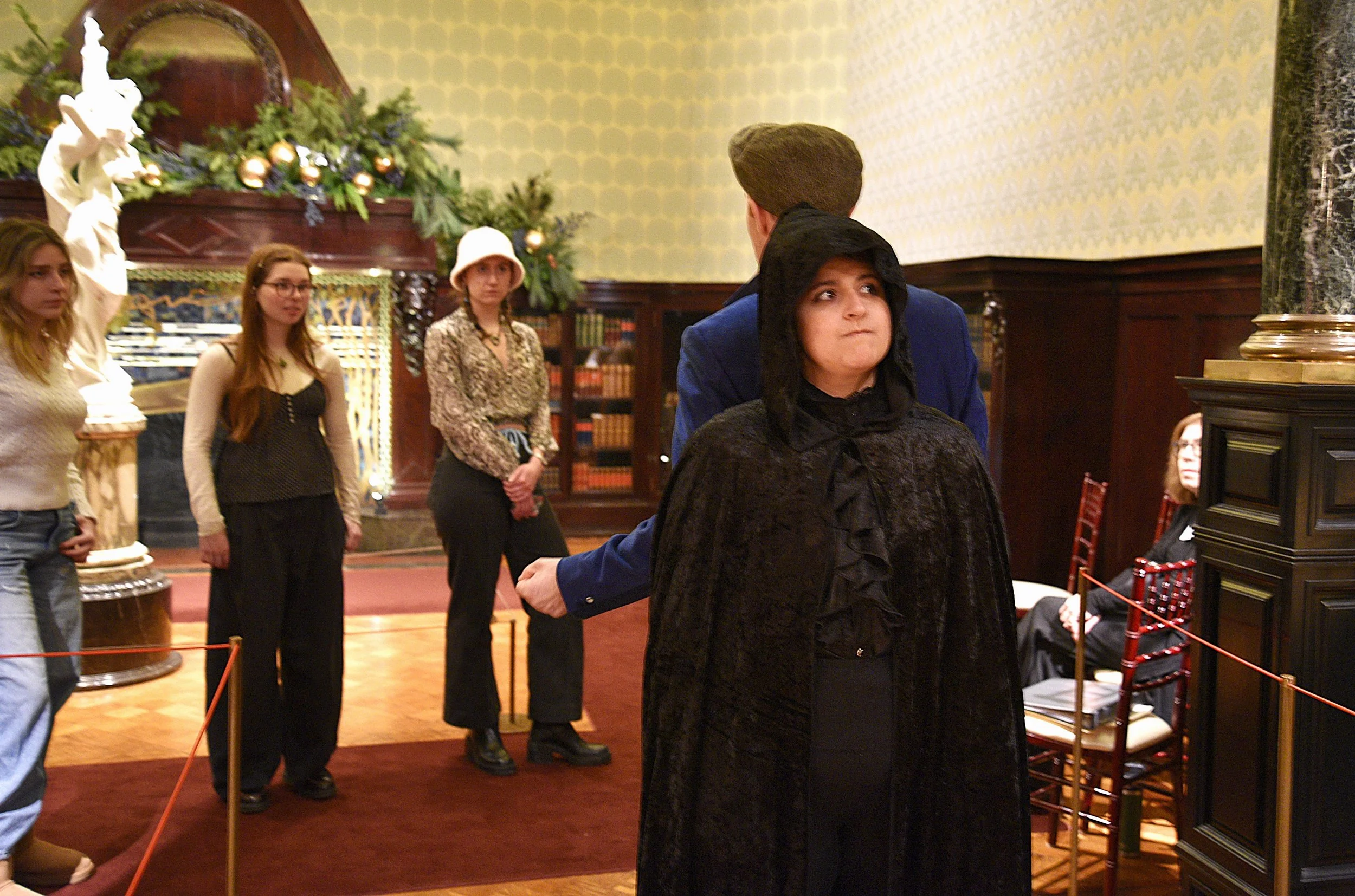   The Ghost of the Cross-Roads  was part of Ghostlight Ensemble’s   Holiday Spirits   ,  written by Maria Burnham, and took place at the Driehaus Museum on Thursday, December 11 and Friday, December 12, 2025.  (Photos by Maria Burnham)  