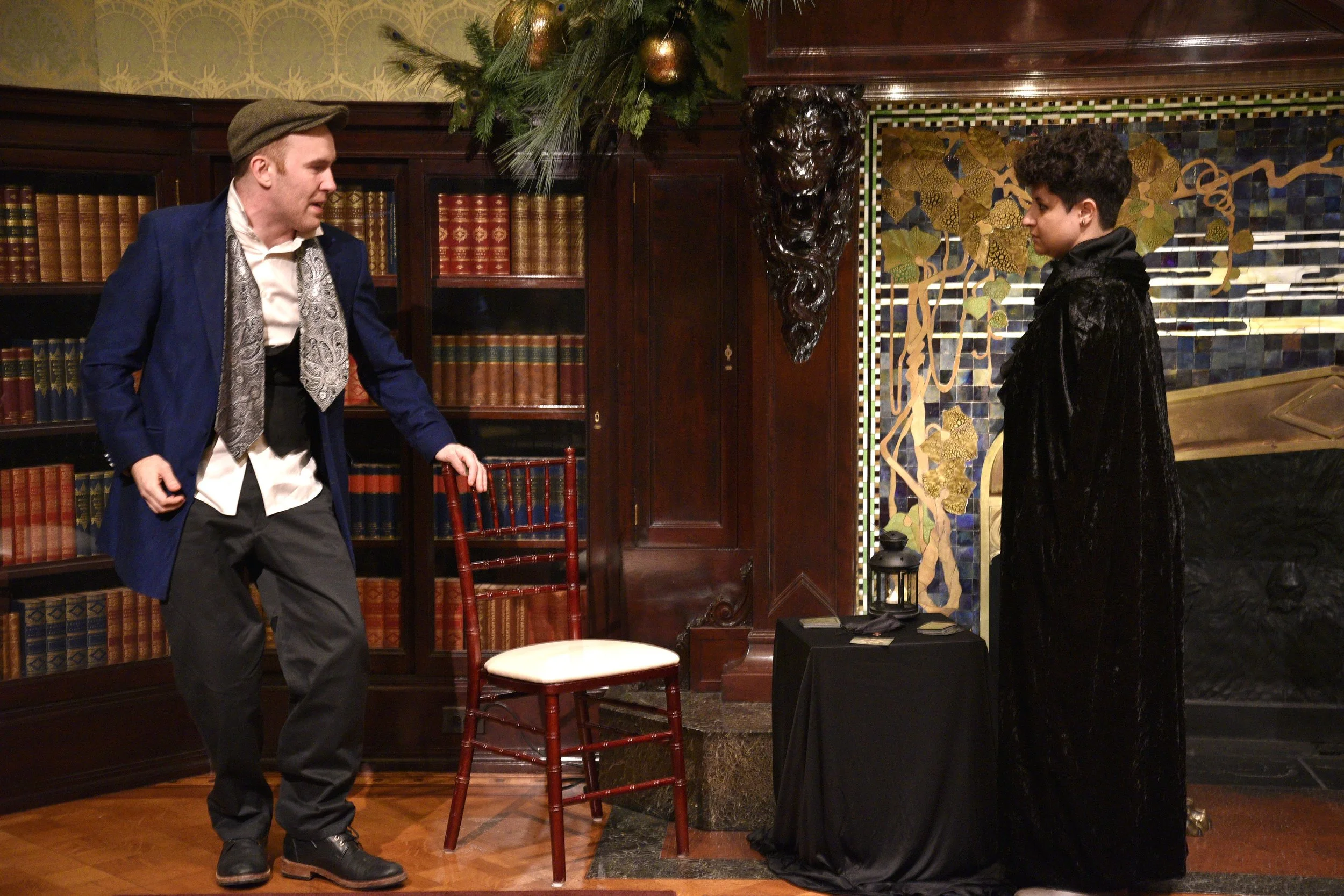   The Ghost of the Cross-Roads  was part of Ghostlight Ensemble’s   Holiday Spirits   ,  written by Maria Burnham, and took place at the Driehaus Museum on Thursday, December 11 and Friday, December 12, 2025.  (Photos by Maria Burnham)  