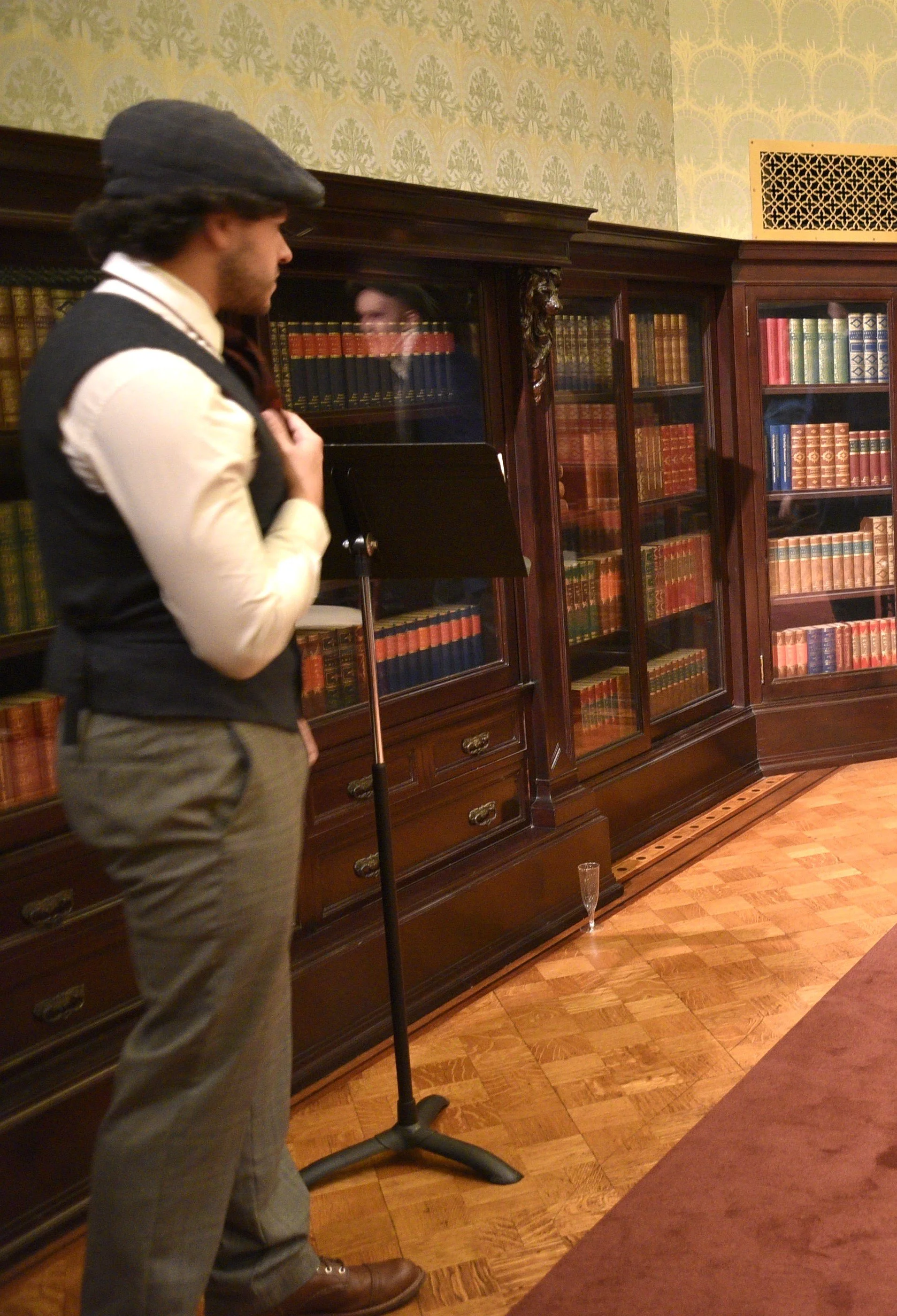   The Ghost of the Cross-Roads  was part of Ghostlight Ensemble’s   Holiday Spirits   ,  written by Maria Burnham, and took place at the Driehaus Museum on Thursday, December 11 and Friday, December 12, 2025.  (Photos by Maria Burnham)  