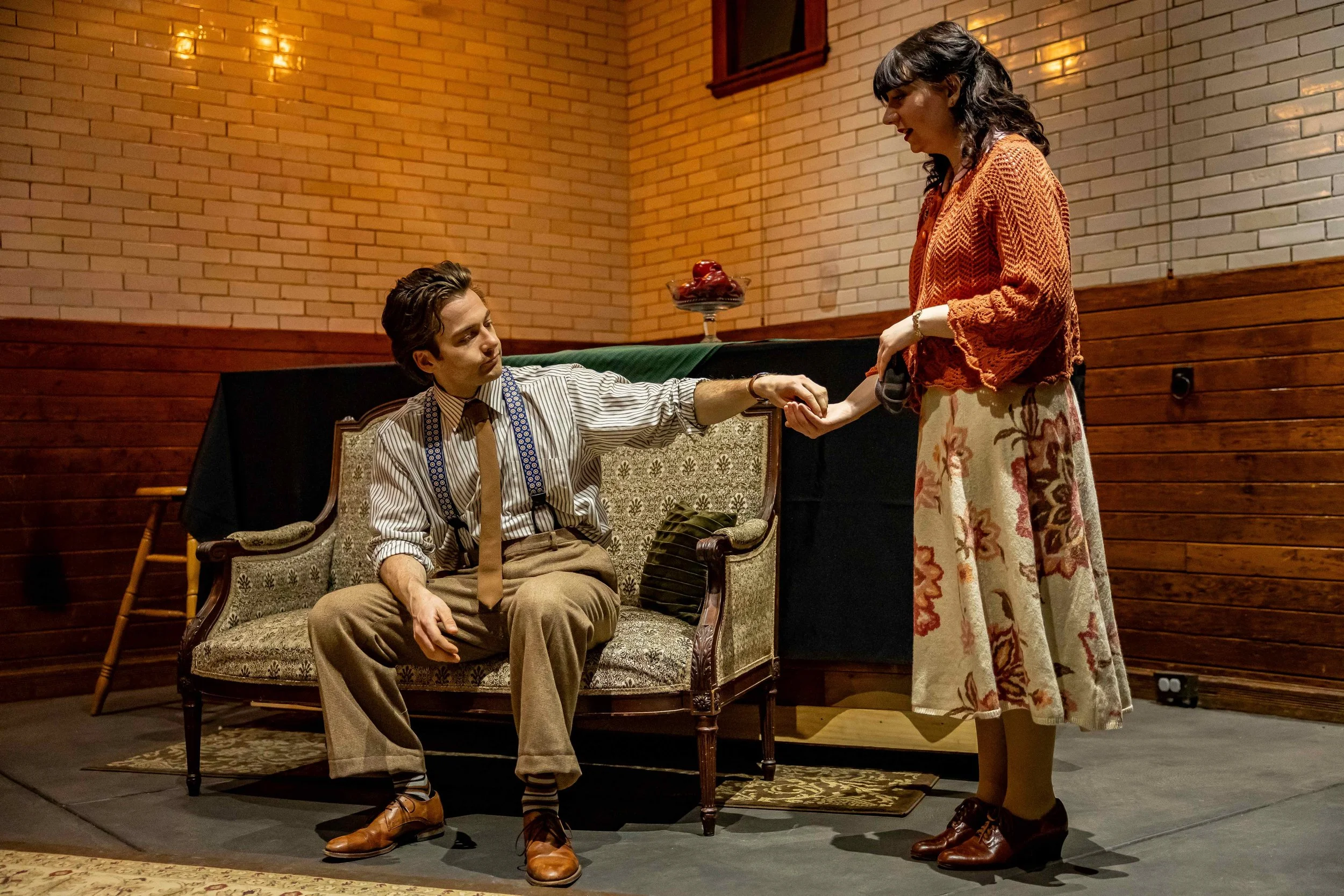  Nick Furlong as Nicholas and Hannah Perez as Anne in Ghostlight Ensemble’s production of   The Dover Road   at the Glessner House in 2026.  (Photo by Alex Albrecht)  