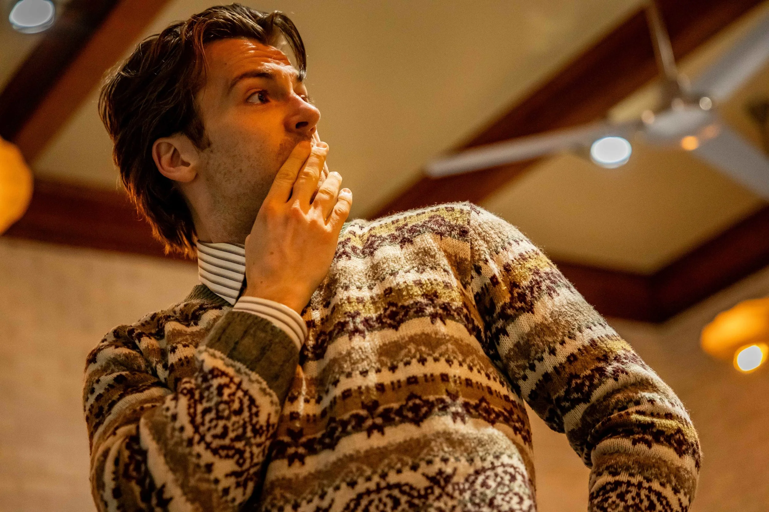  Nick Furlong as Nicholas in Ghostlight Ensemble’s production of   The Dover Road   at the Glessner House in 2026.  (Photo by Alex Albrecht)  