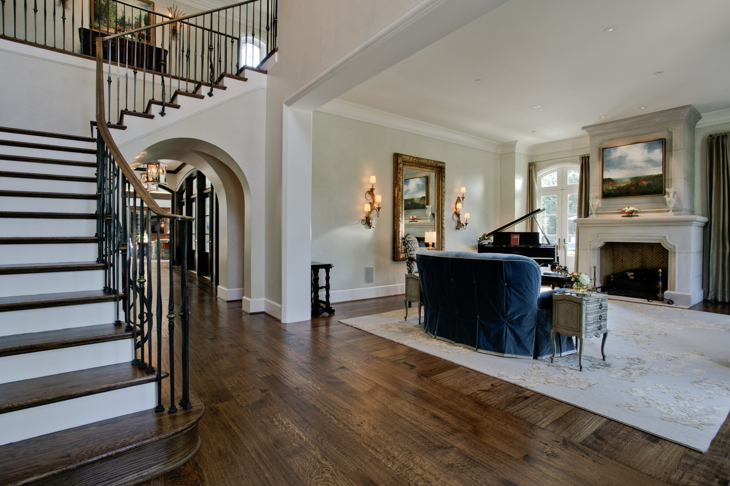 Staircase to living room