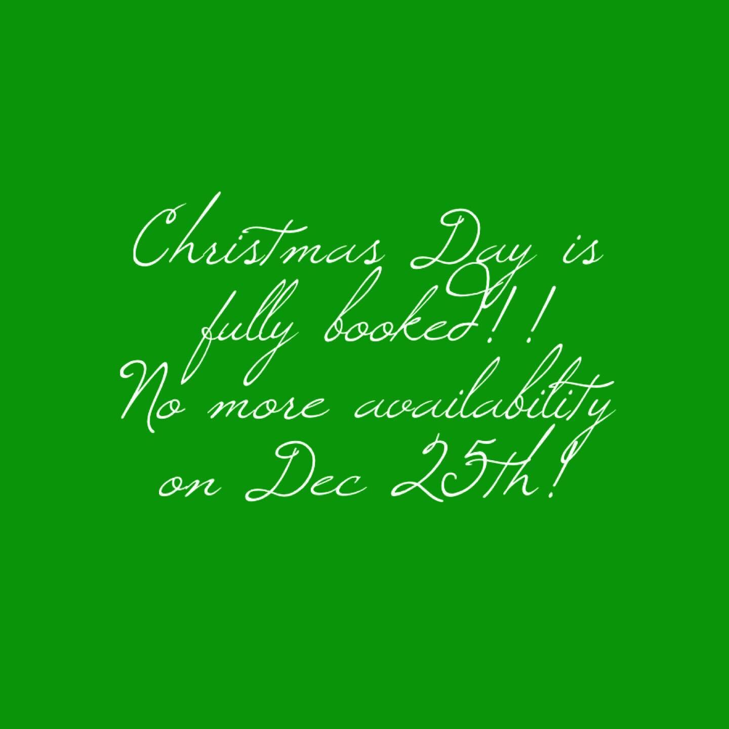 Christmas Day is booked!  𖠰

#bookedup #holiday #christmas