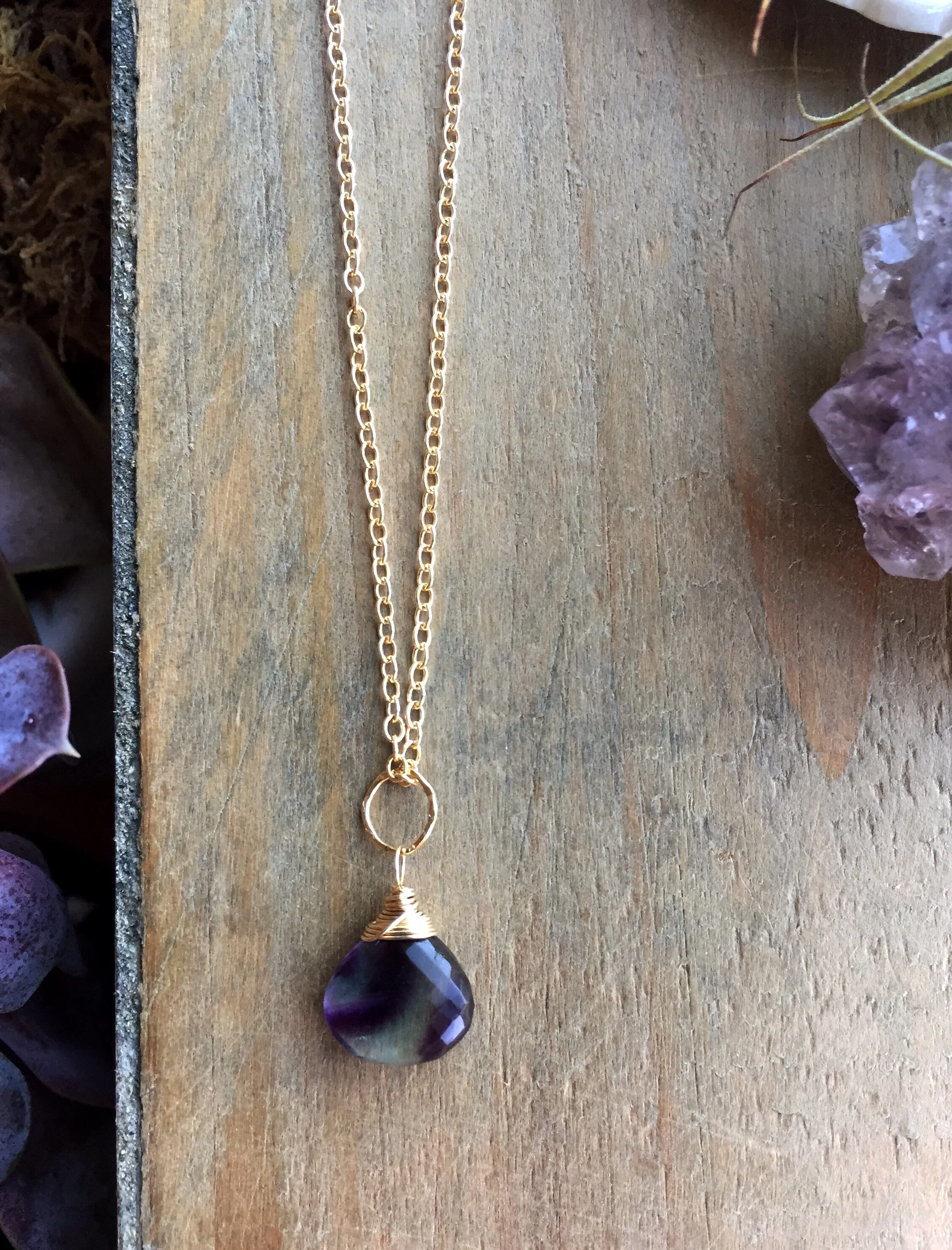 Tacoma Necklace - Purple Stripe Fluorite