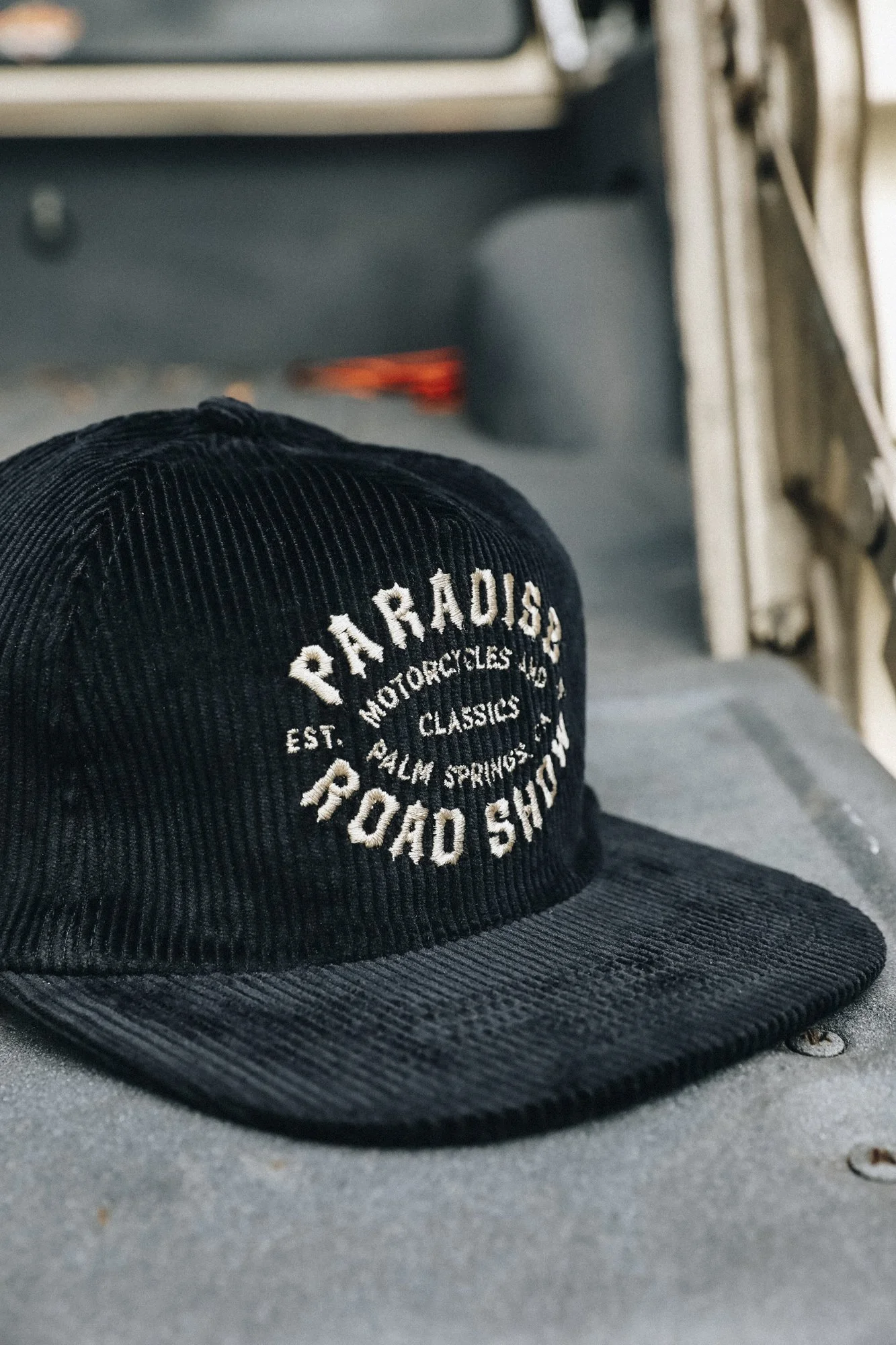 Black Corduroy West Coast Hat