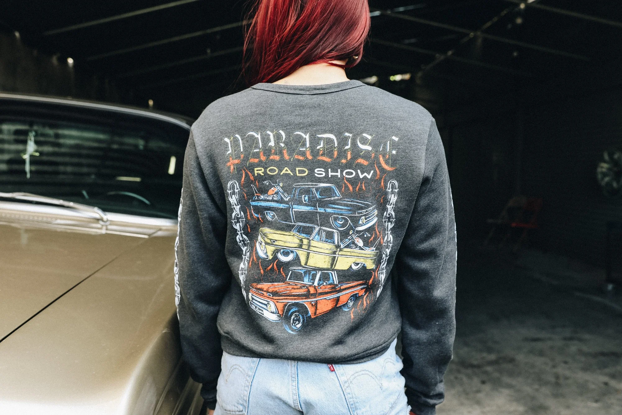 Paradise Road Show x Landers Supply Co. Collab Long Sleeve Cropped Crewneck