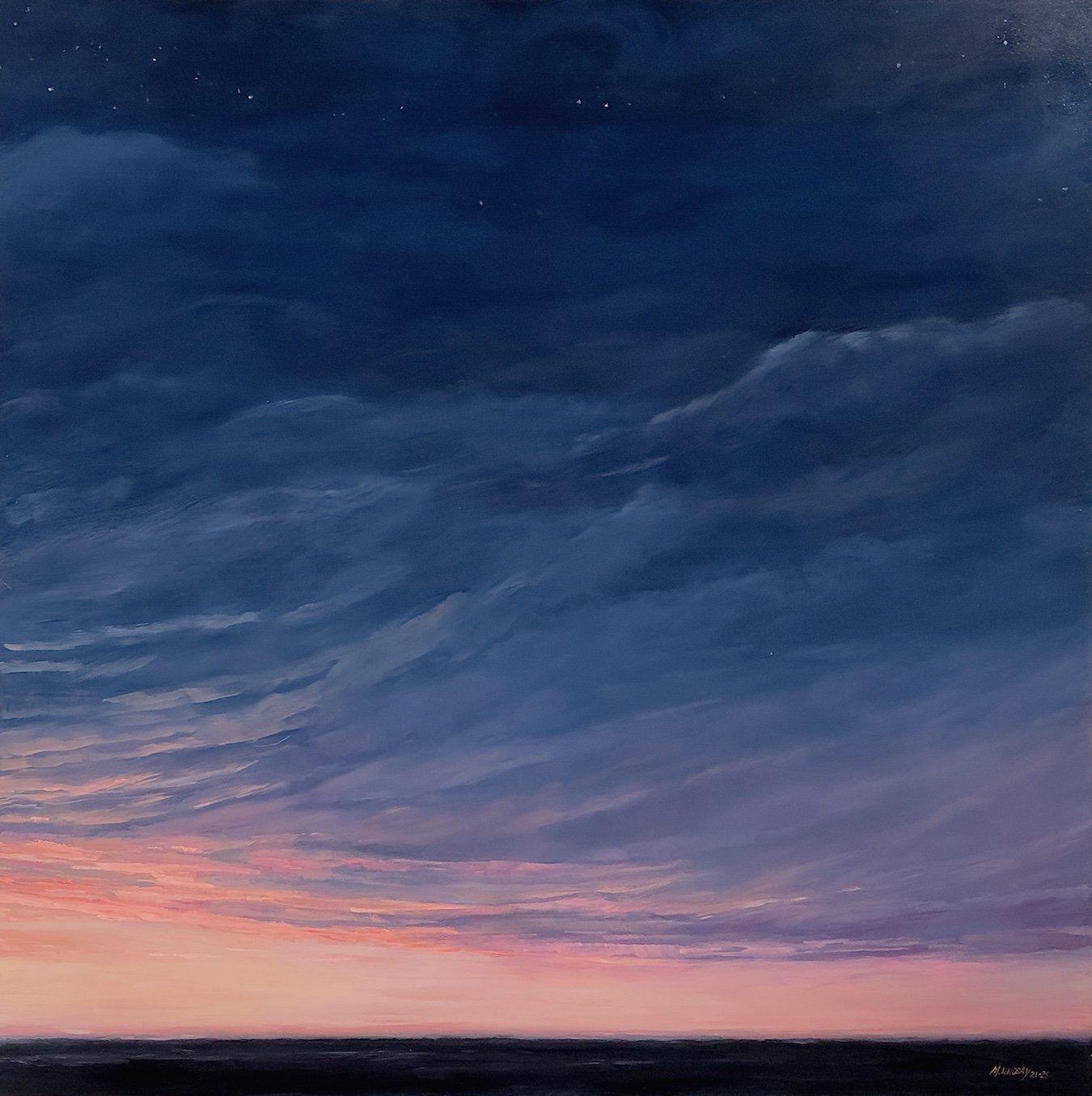 Stars Above, Spurs Ranch Road Series, Oil on Panel, 30" x 30" -1665