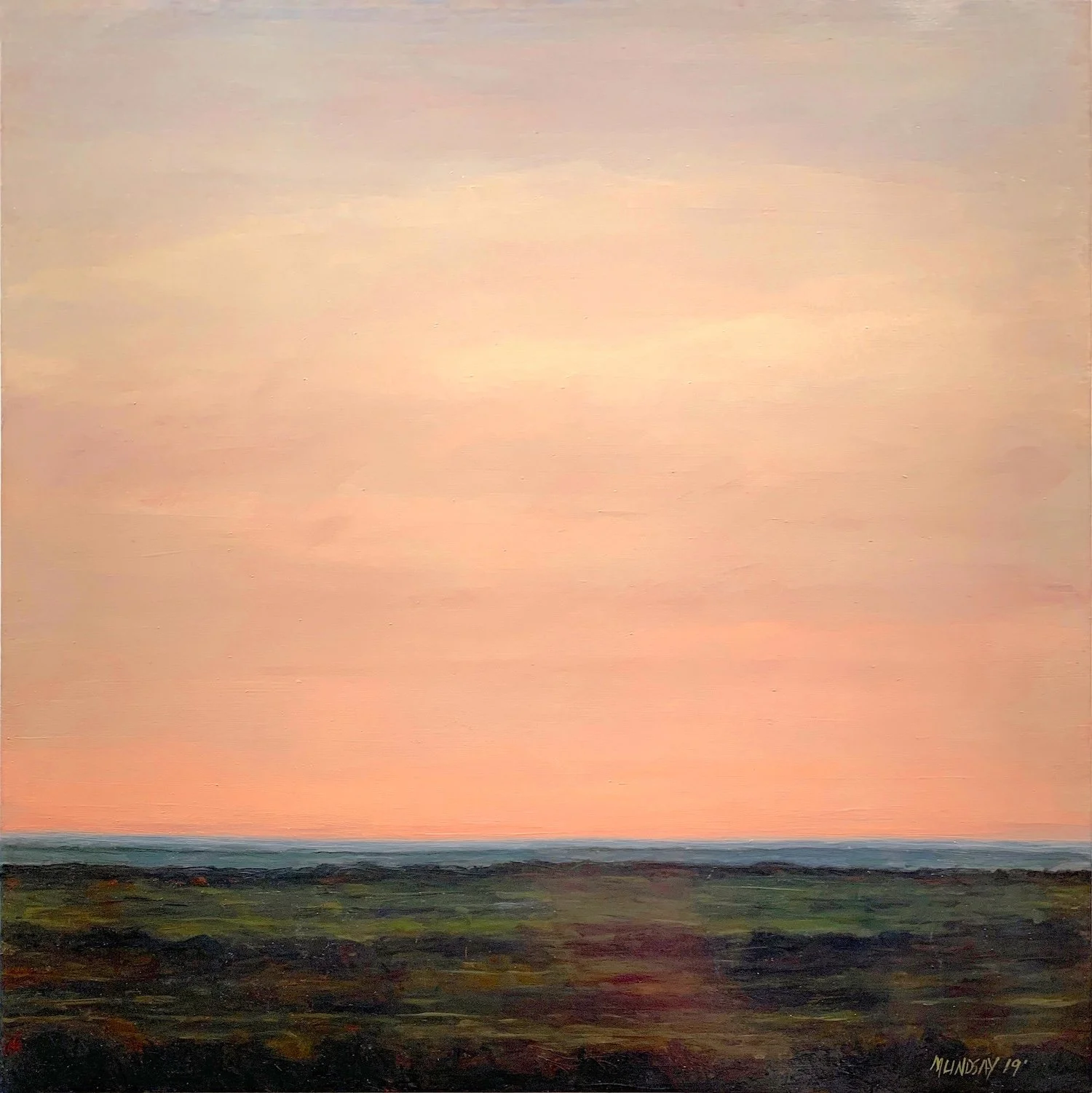 Late Evening, February, Spurs Ranch Road Series, Oil on Panel, 18"x18"' -575