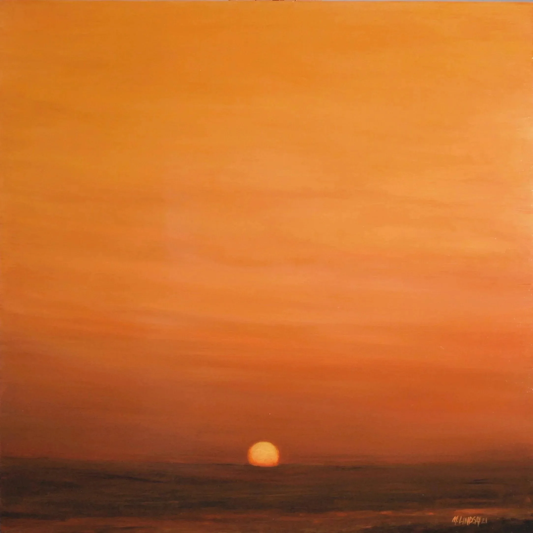 Evening Series Spurs Ranch Road,
Haze, Evening Sun,
Oil on Panel, 18”x 18” 1800