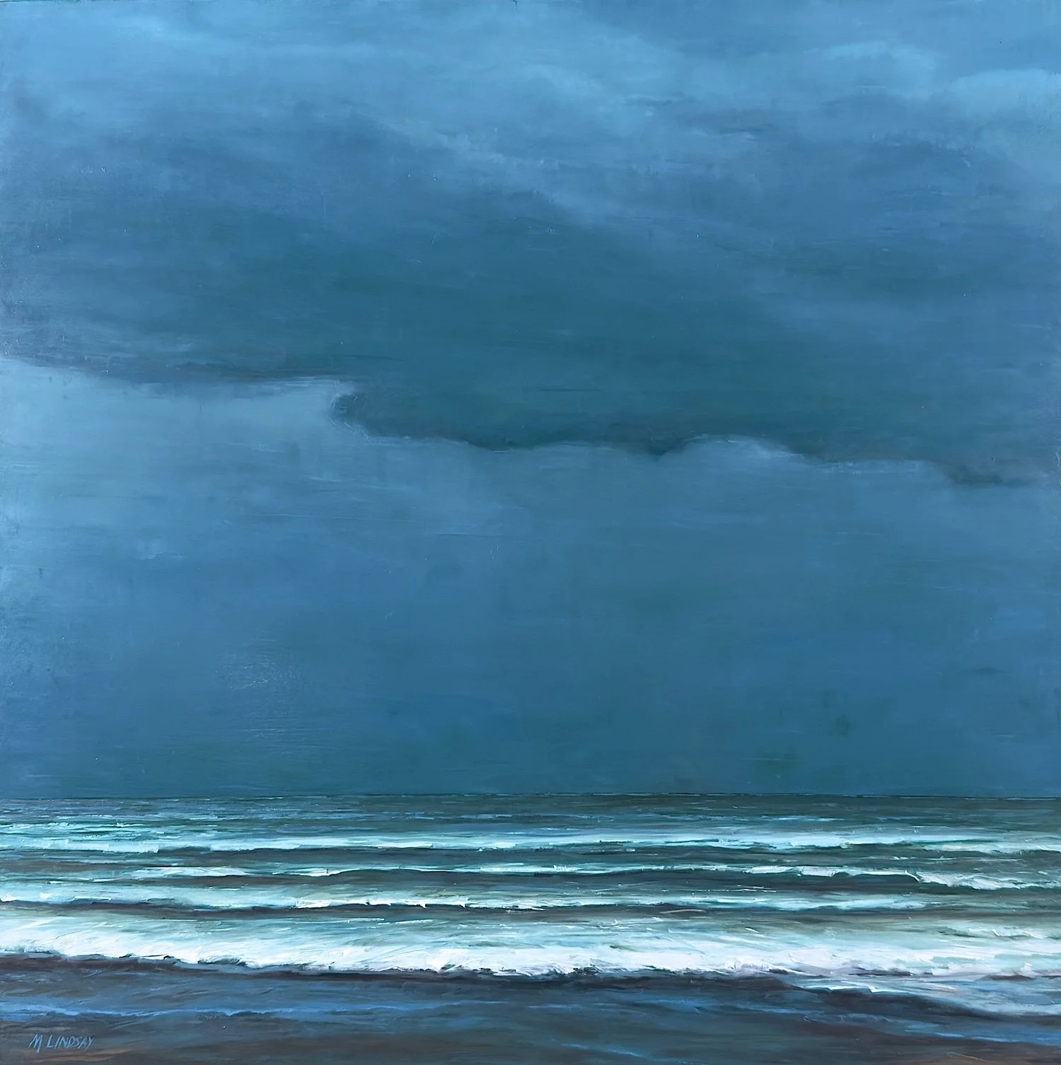 And The Sky Was Blue Green,
Oil on Panel
30" x 30"  2025
 1665$