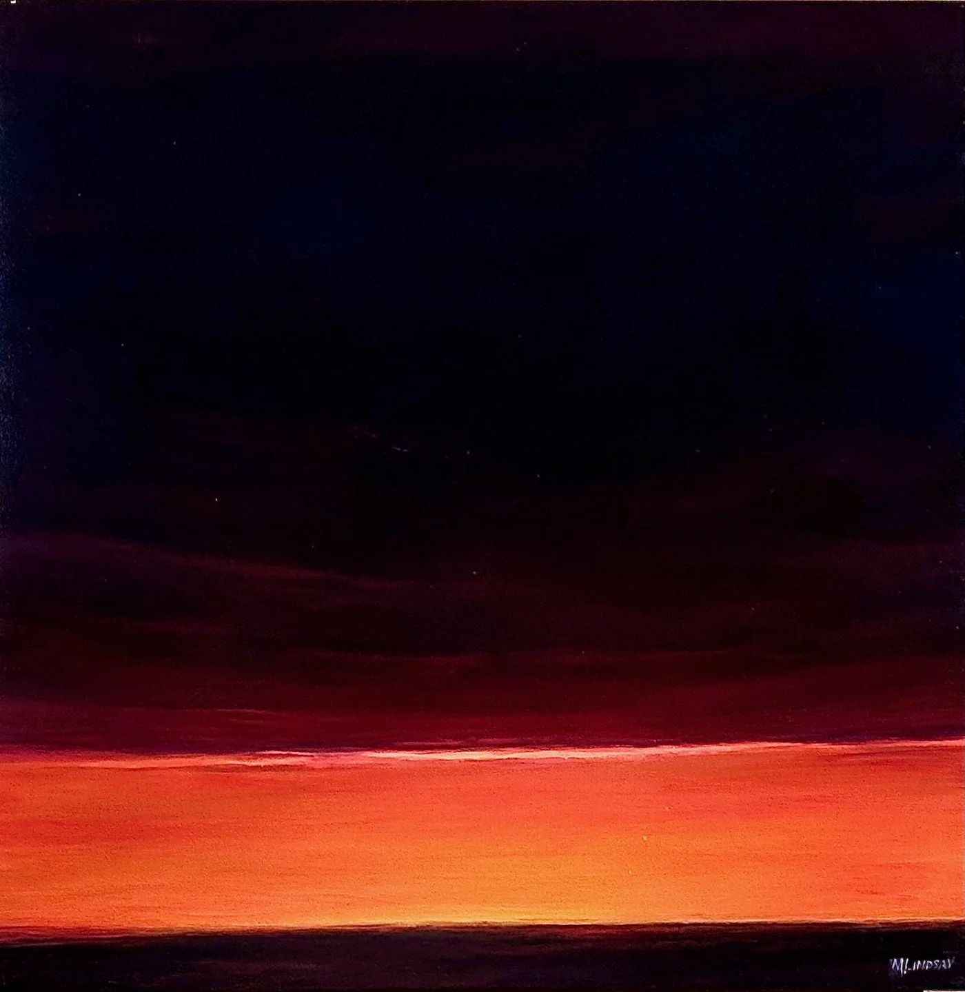 Heavy Red-Violet,  Spurs Ranch Road Series, Oil on Panel, 18"x18"' -600