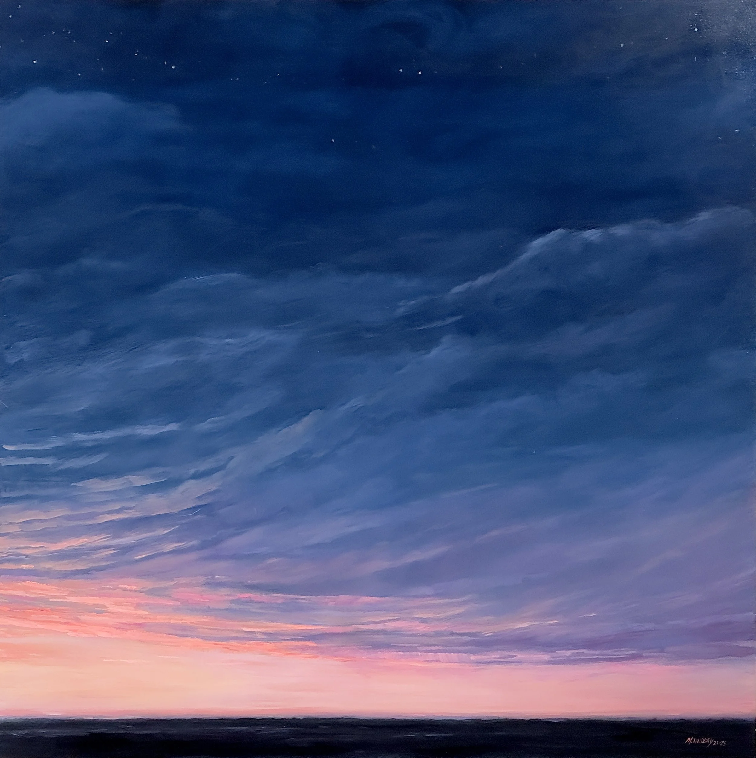 Evening Series, Spurs Ranch Road
Night Approaches, Stars Above
30”x 30”
Oil on Panel
3200
