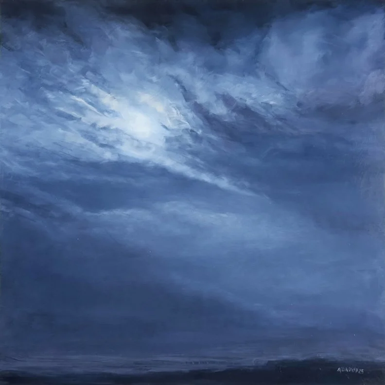 Nocturne Series I, Moving On, Oil on Panel, 18" x 18" 1800
