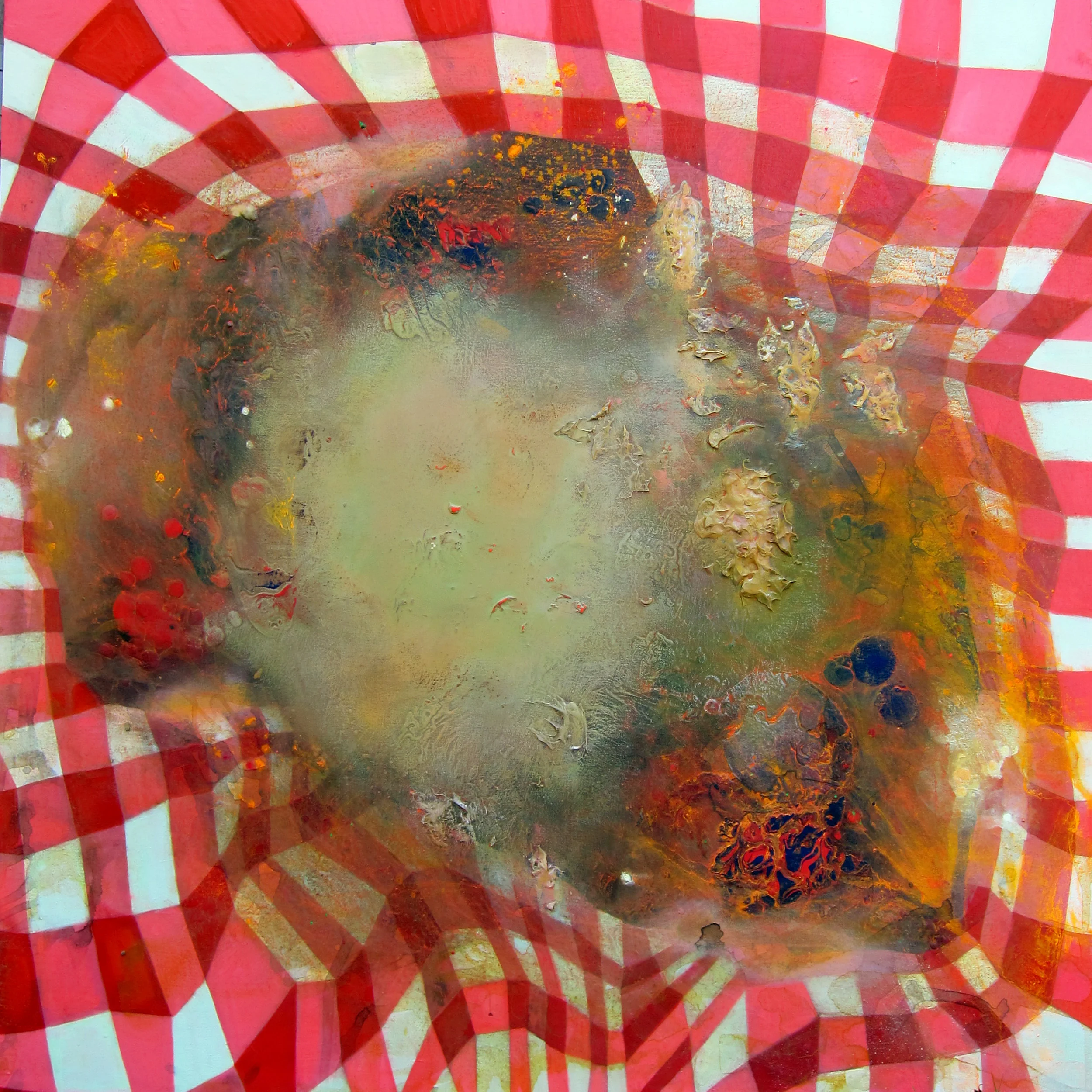 Picnic , 2013, acrylic on canvas, 48 x 48 inches. Jennifer Coates.