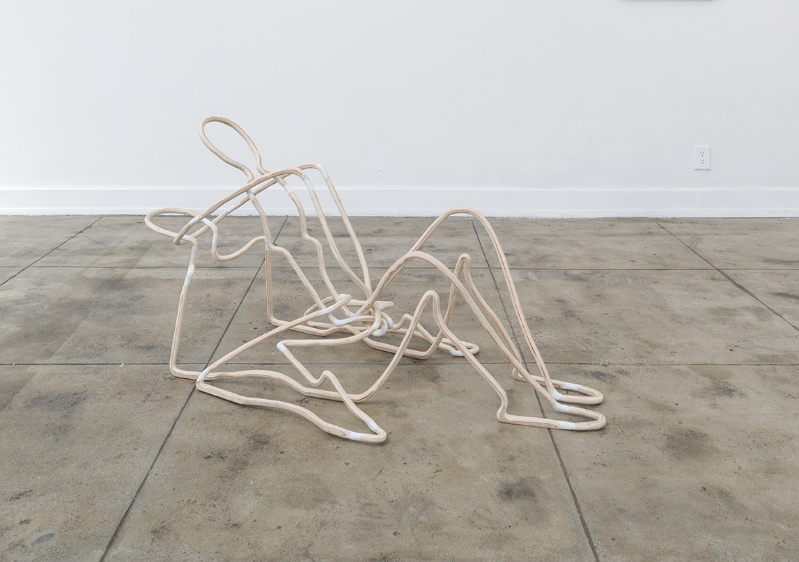 Tangling , 2016. 28” H, 60” W, 36”D. Plywood, epoxy putty, wood filler, polyurethane. Lee Relvas.