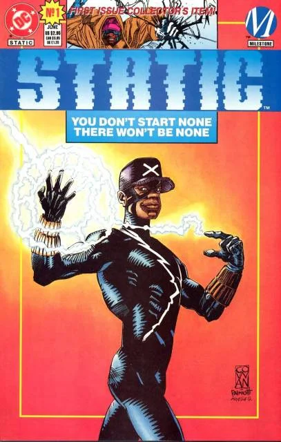 Dwayne McDuffie (American, b. 1962 - 2011), Denys Cowan (American, b. 1961), Michael Davis (American, b. unknown) Static #1, June 1993, Paper Comic Book, Milestone Comics, Courtesy of © MARVEL