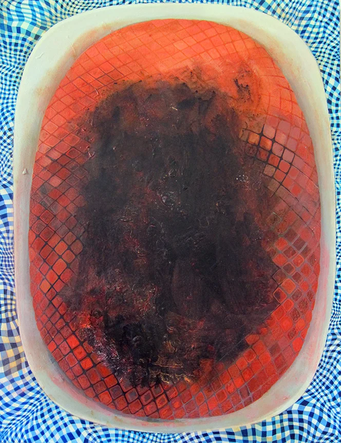The Ham , 2015, acrylic on canvas, 40 x 30 inches. Jennifer Coates.