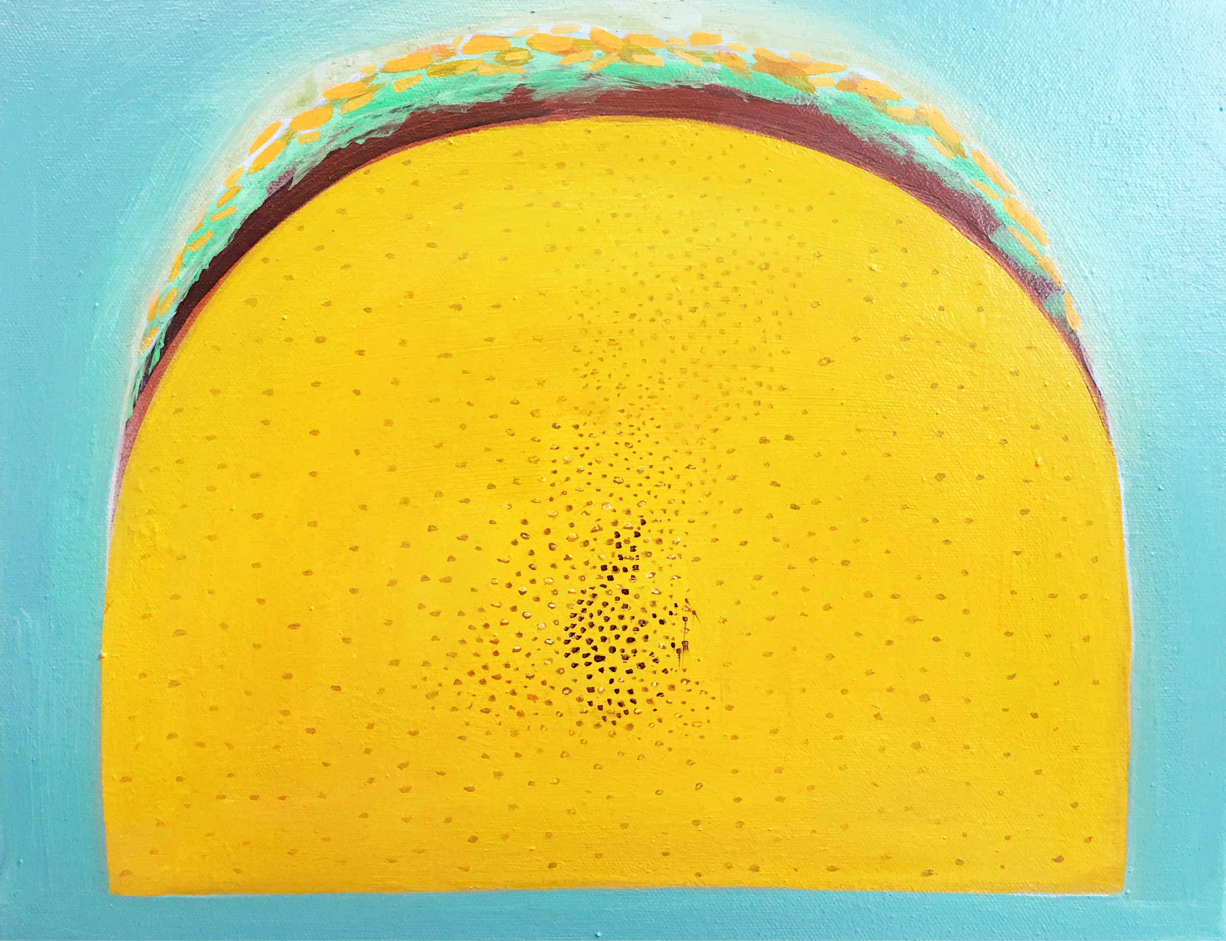 Taco , 2015, acrylic on canvas. Jennifer Coates.