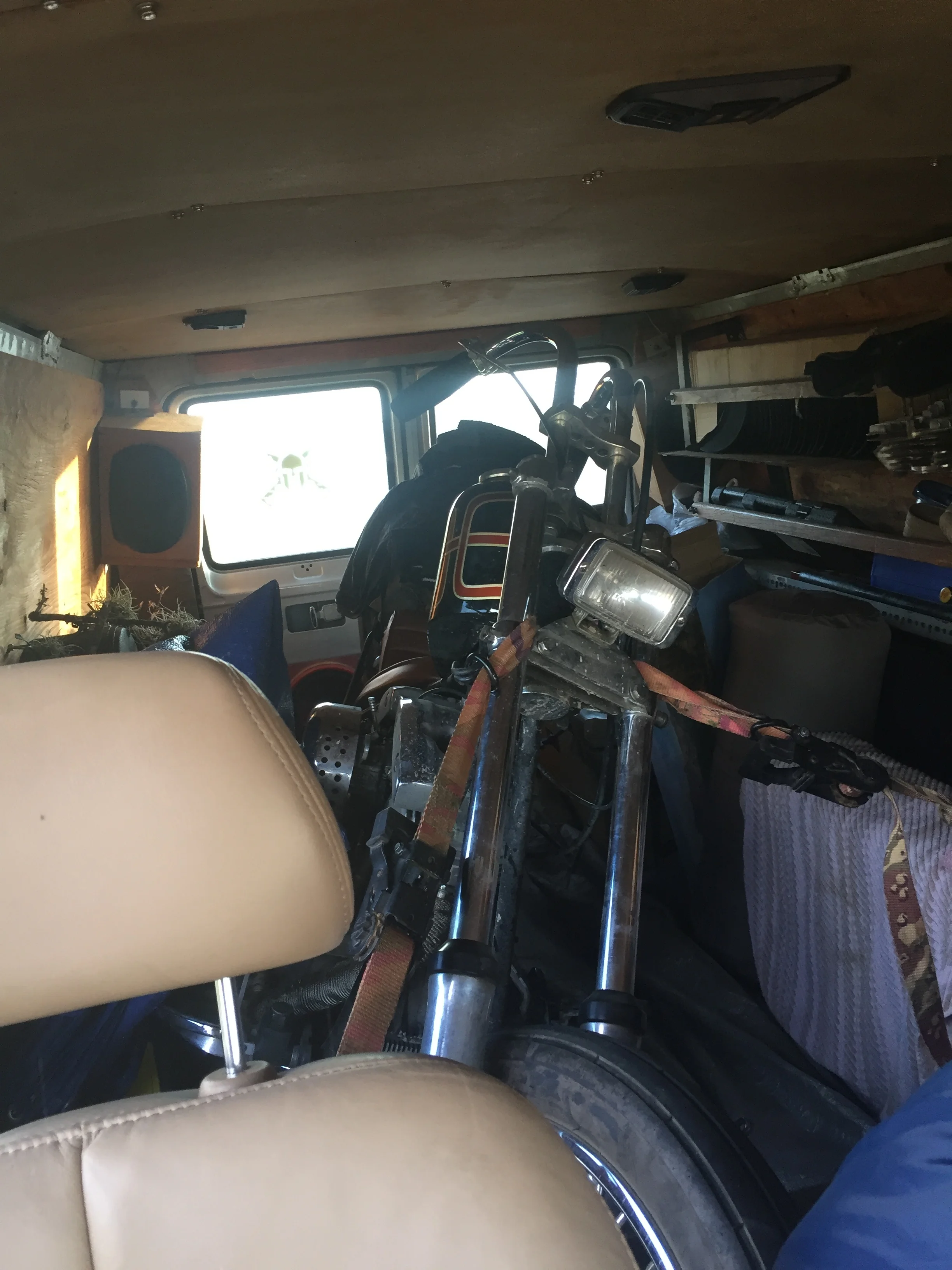 Blakes bike in the A-team van.