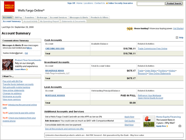 Wells Fargo Online Banking