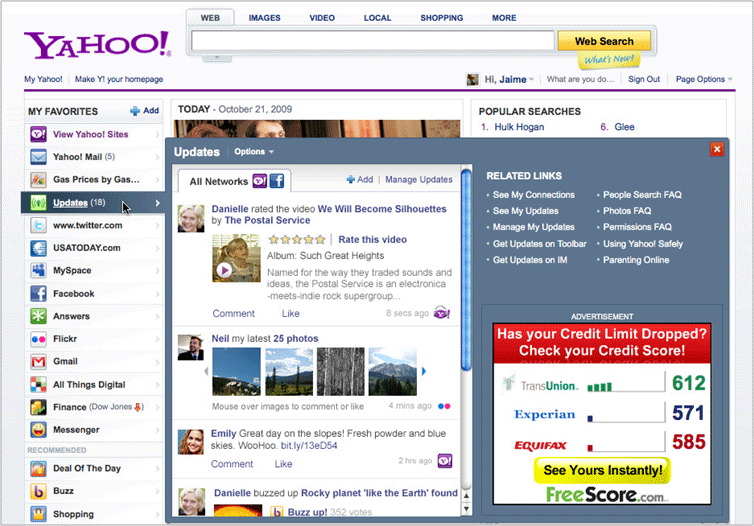 Yahoo! Social Feed