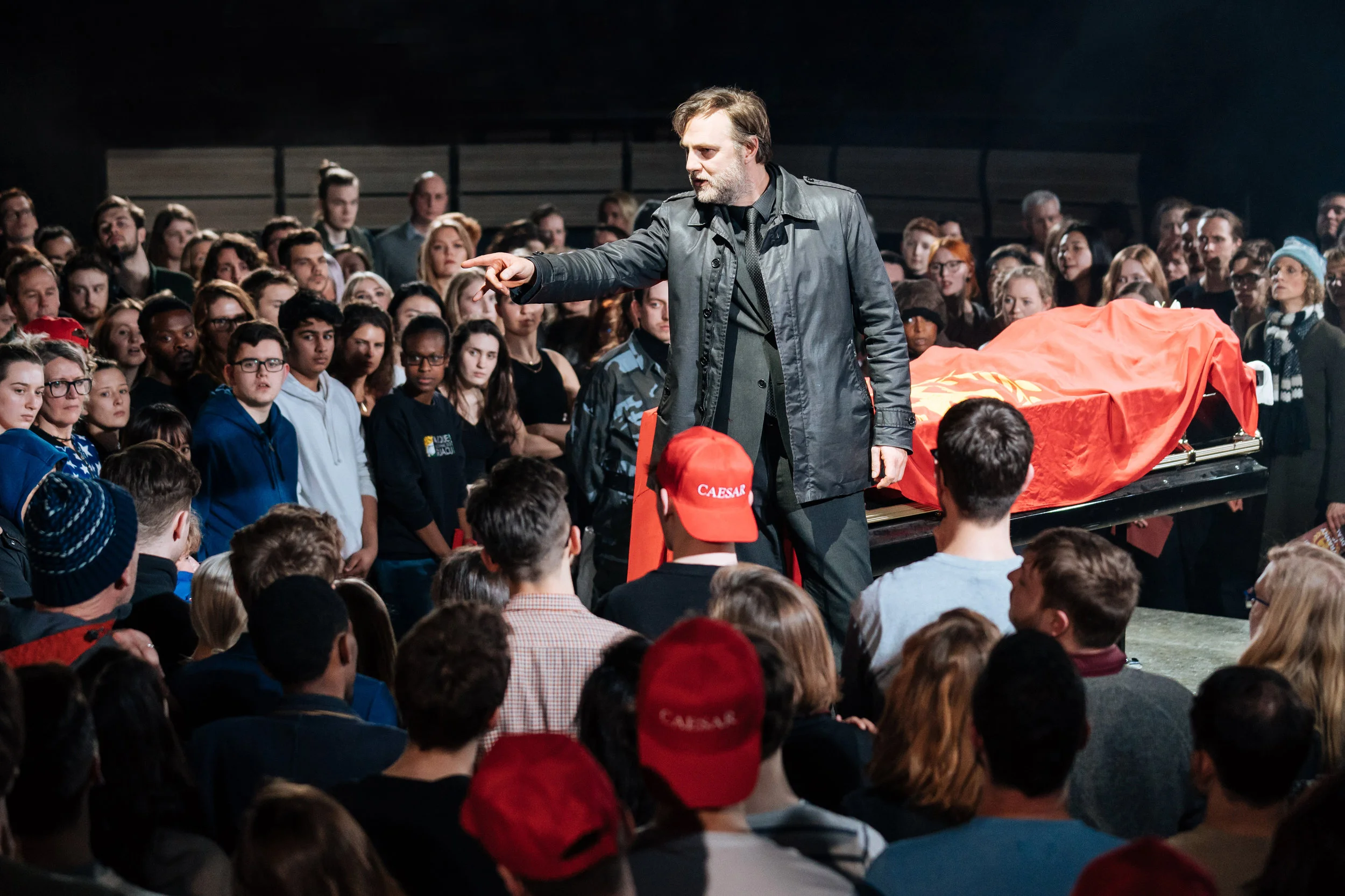 David Morrissey (Mark Anthony) -- Julius Caesar at the Bridge Theatre - Photographer credit Manuel Harlan.jpg