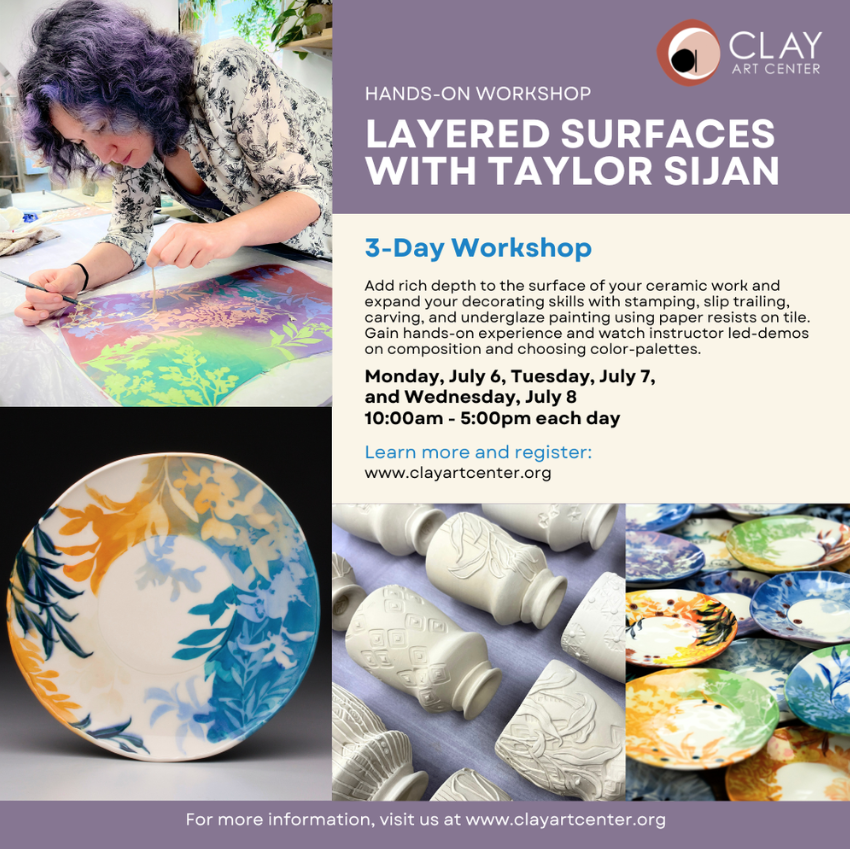 In Person Workshop | Surface Decoration (3 days) at Clay Art Center in Port Chester, NY