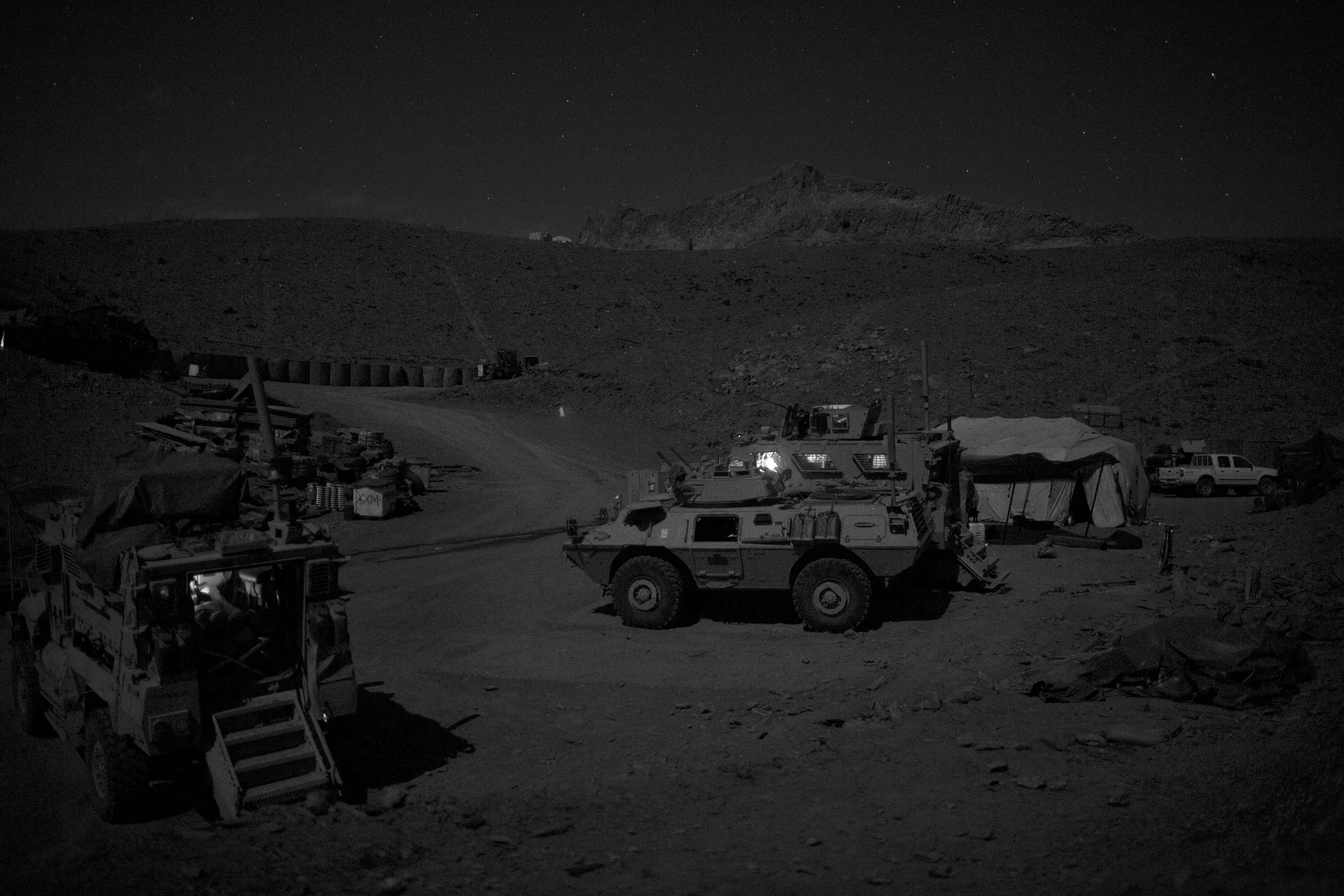  Night falls on JSS Commanche, Tangi Valley, Wardak Province. 