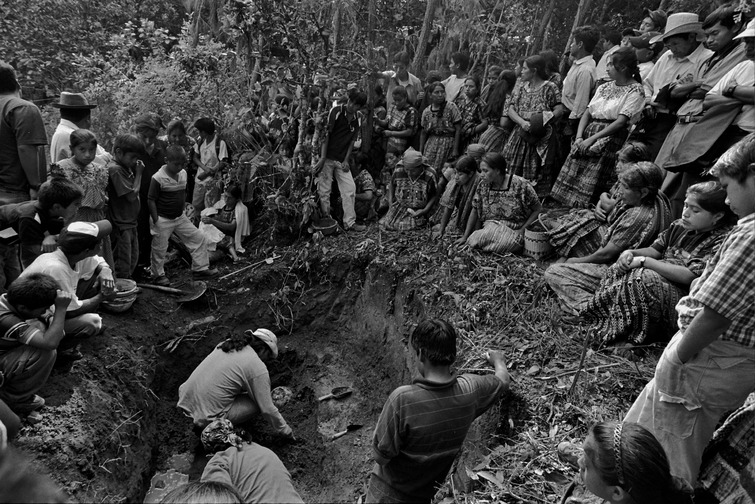  Families of the disappeared watch an exhumation, Comalapa. 