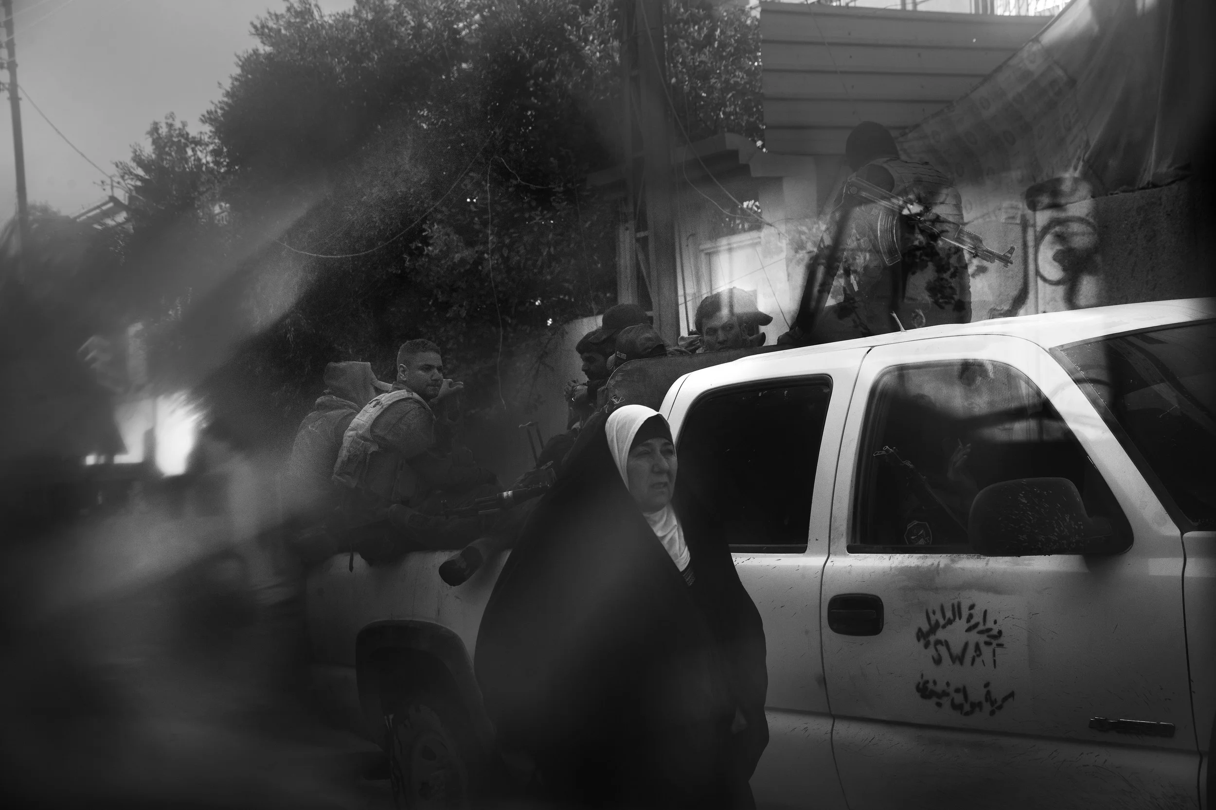  SWAT occupy a new forward position in the Hael Aden neighborhood, Mosul. 