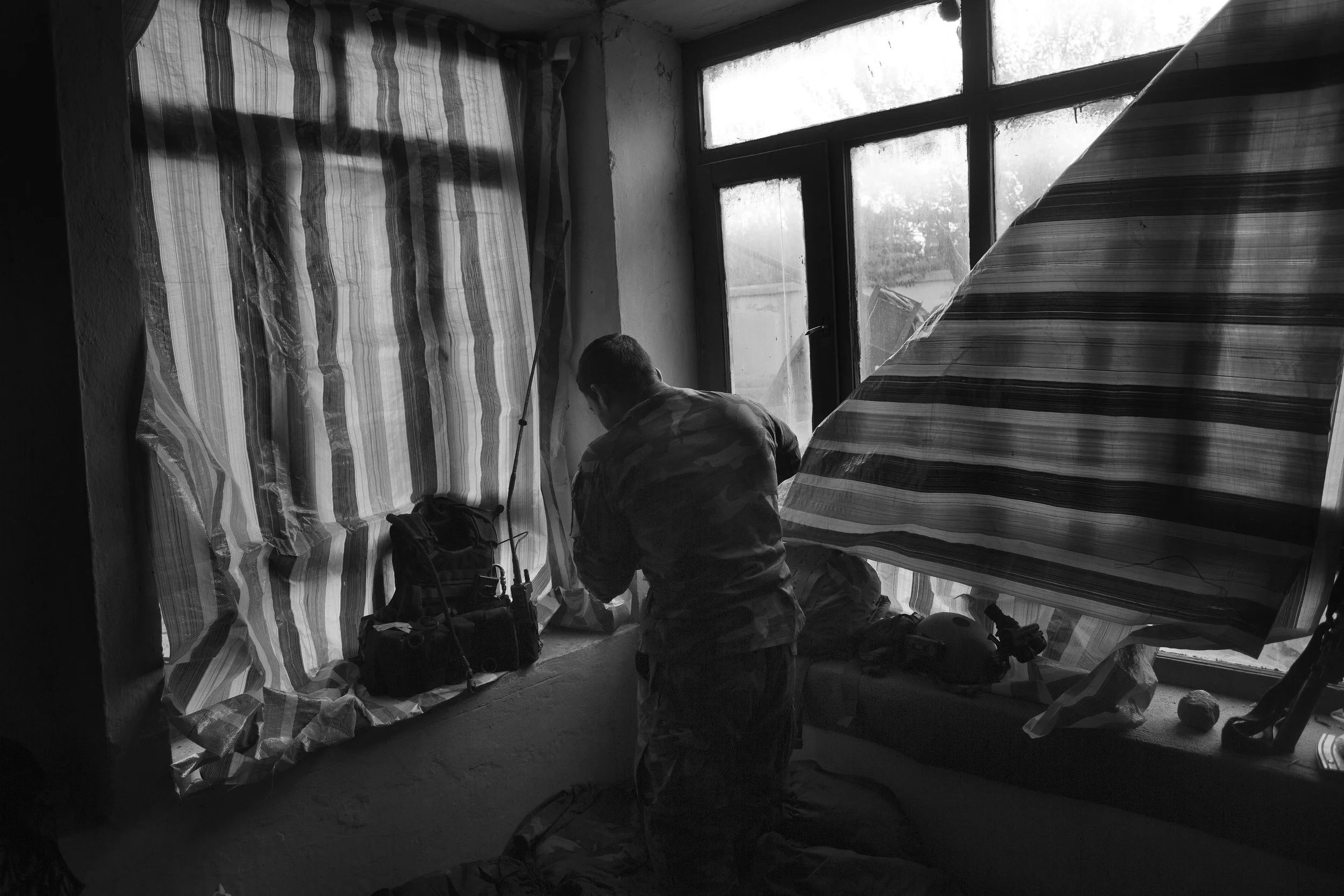  Curtains against the snipers.&nbsp; 