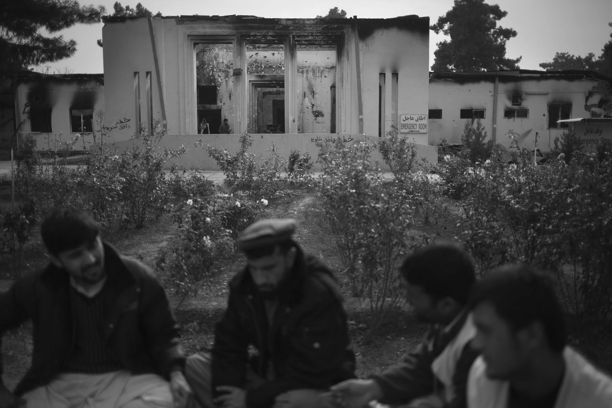  Surviving staff members outside the main building. 