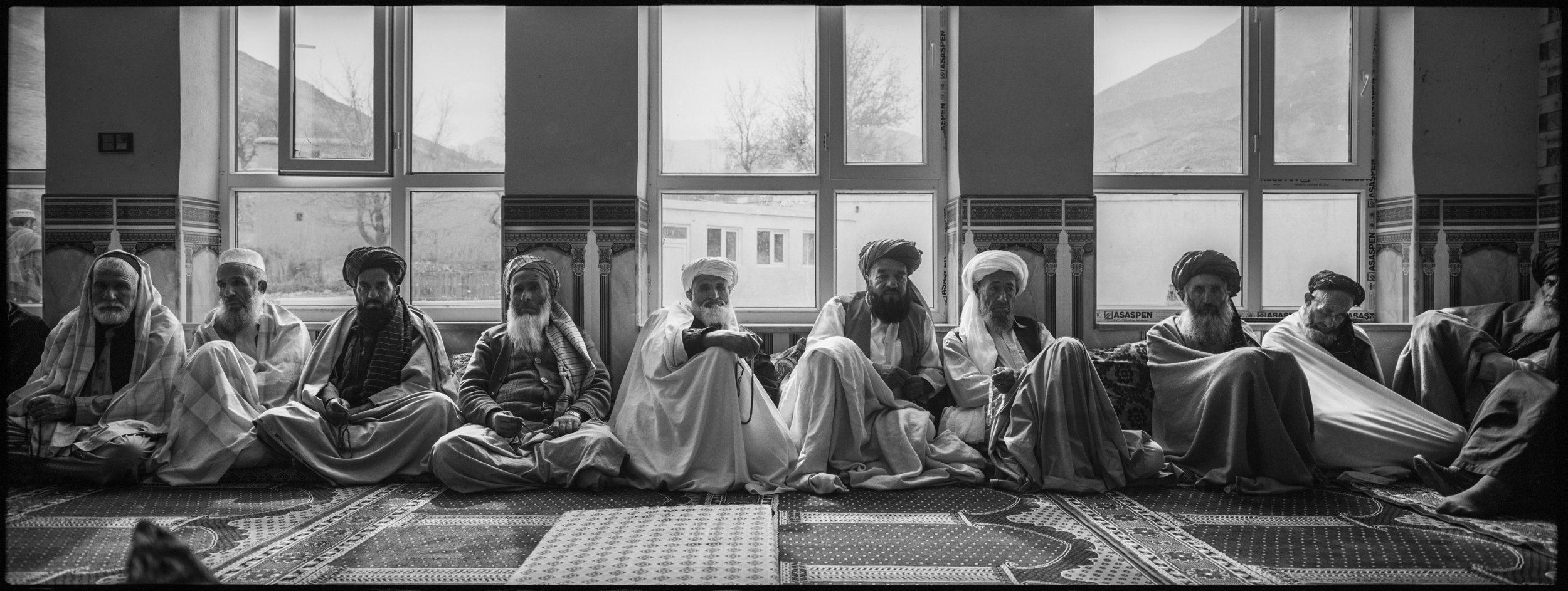  Villagers at the dedication of a new mosque in Laghar, Nerkh district. 