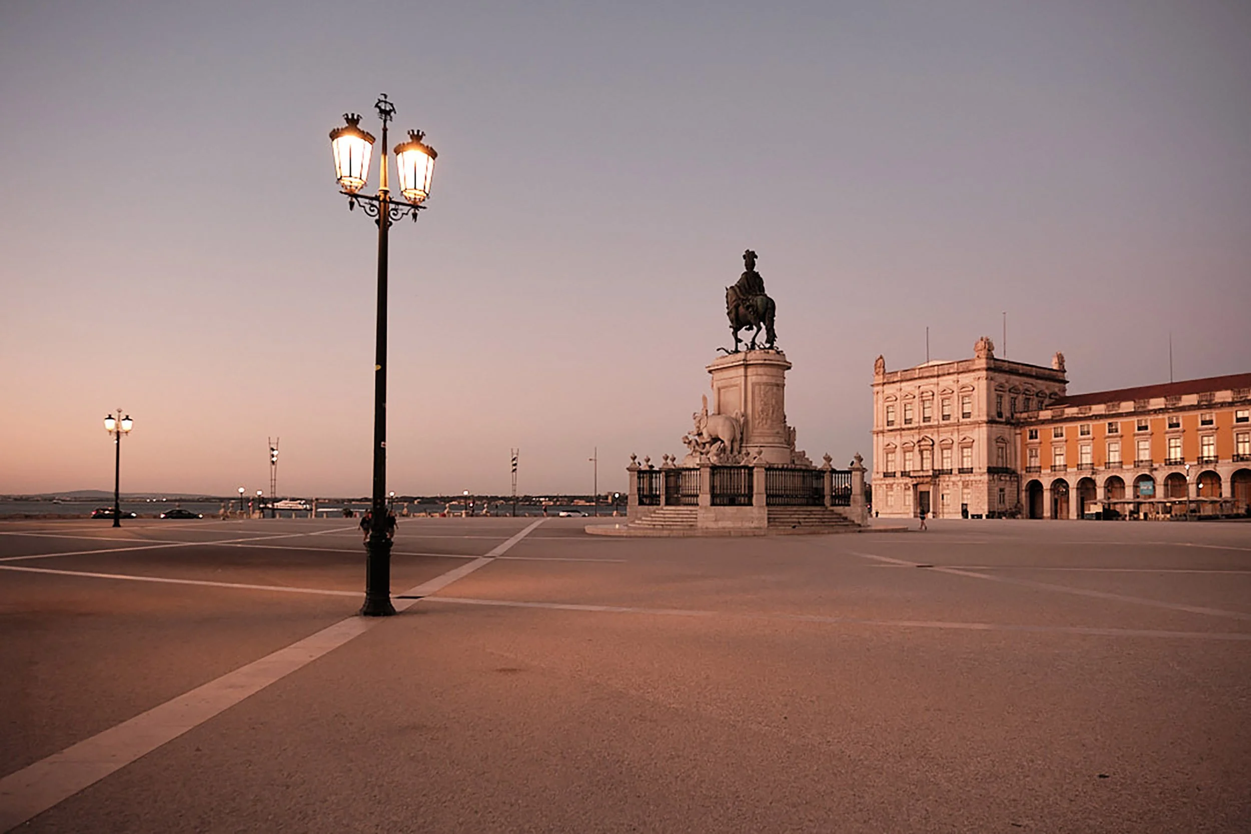 Sunrise at Praça do Comércio Lisbon Portugal by Garth Oriander Photographer