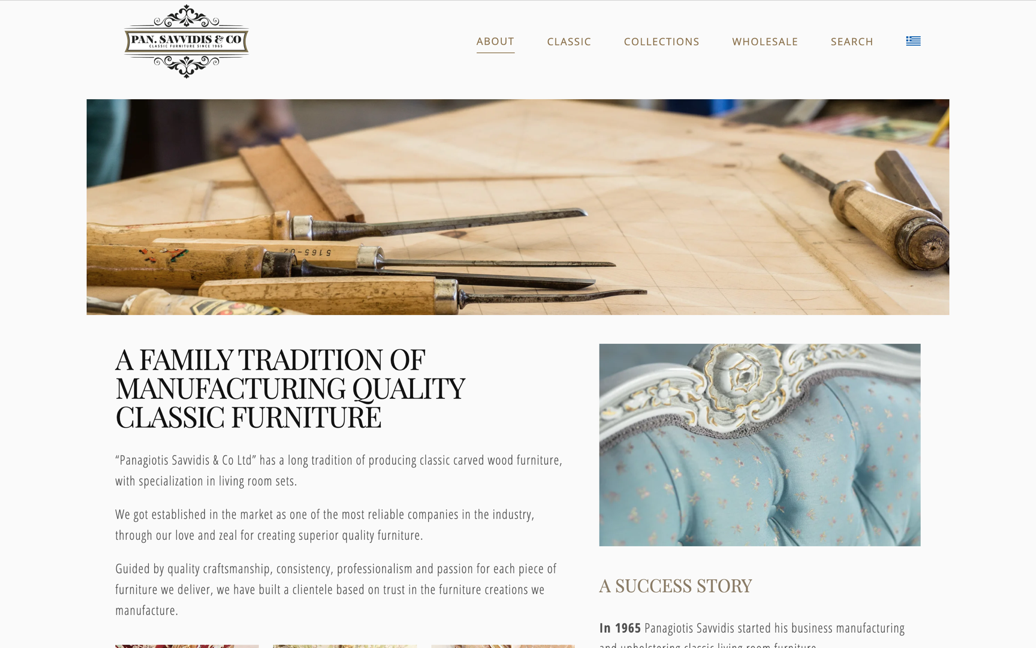 Savvidis Classic Furniture homepage