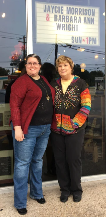 Honored to be on the same marquee as the wonderful and talented Barbara Ann Wright. Thanks to the Sapphic Reading Group for hosting.