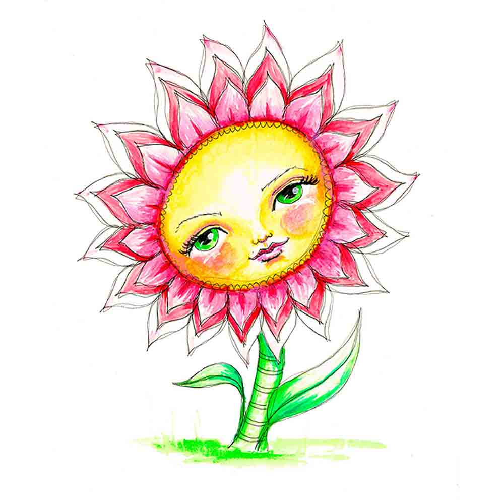 Flower Face No 1 Pink Daisy